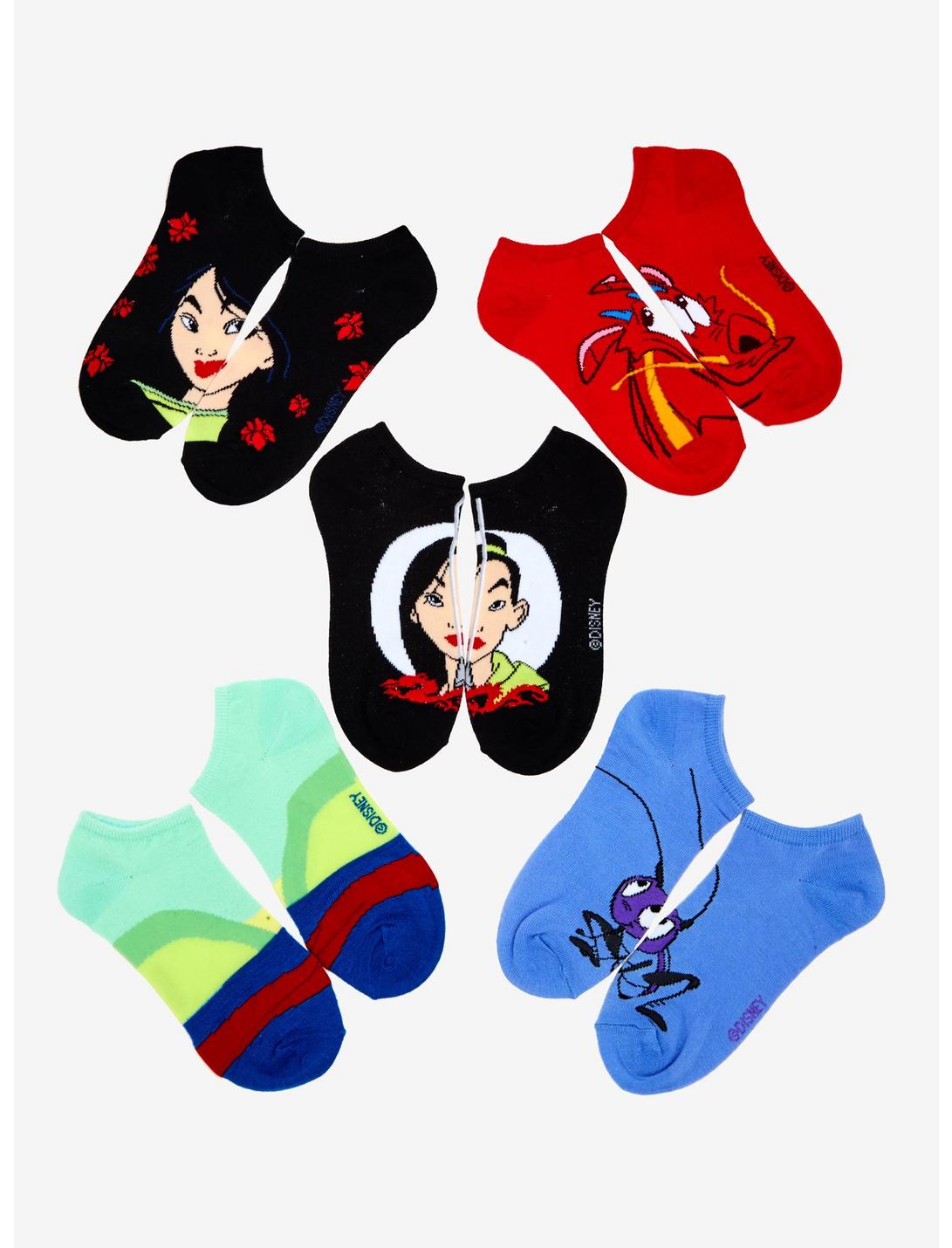 Disney Mulan No-Show Socks 5 Pair - BoxLunch Exclusive, , hi-res