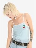 Baby Blue Embroidered Cherry Girls Camisole, BLUE, hi-res