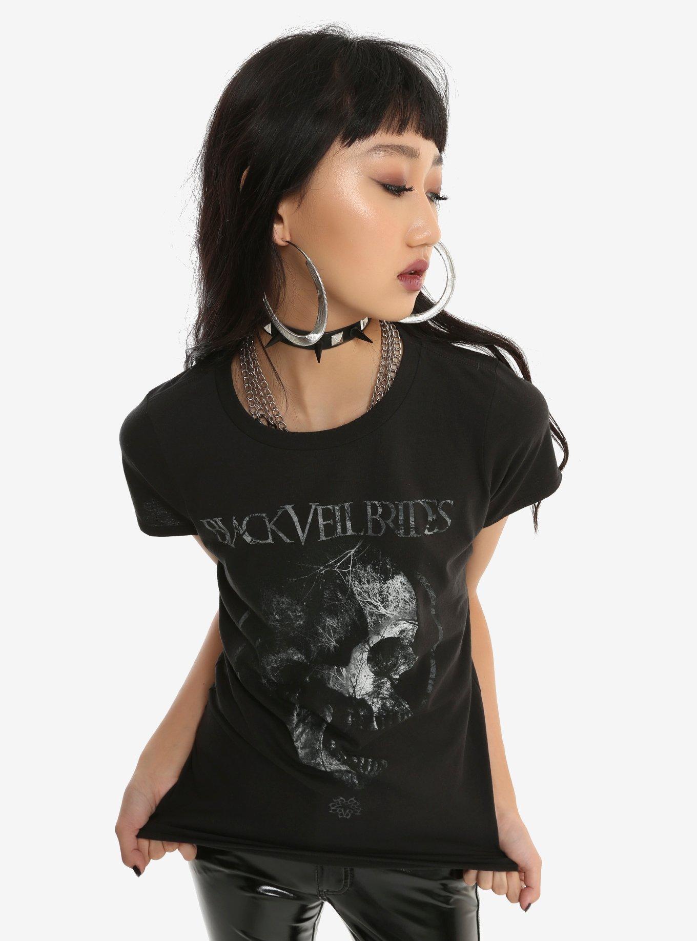 Black Veil Brides Skull Girls T-Shirt, BLACK, hi-res