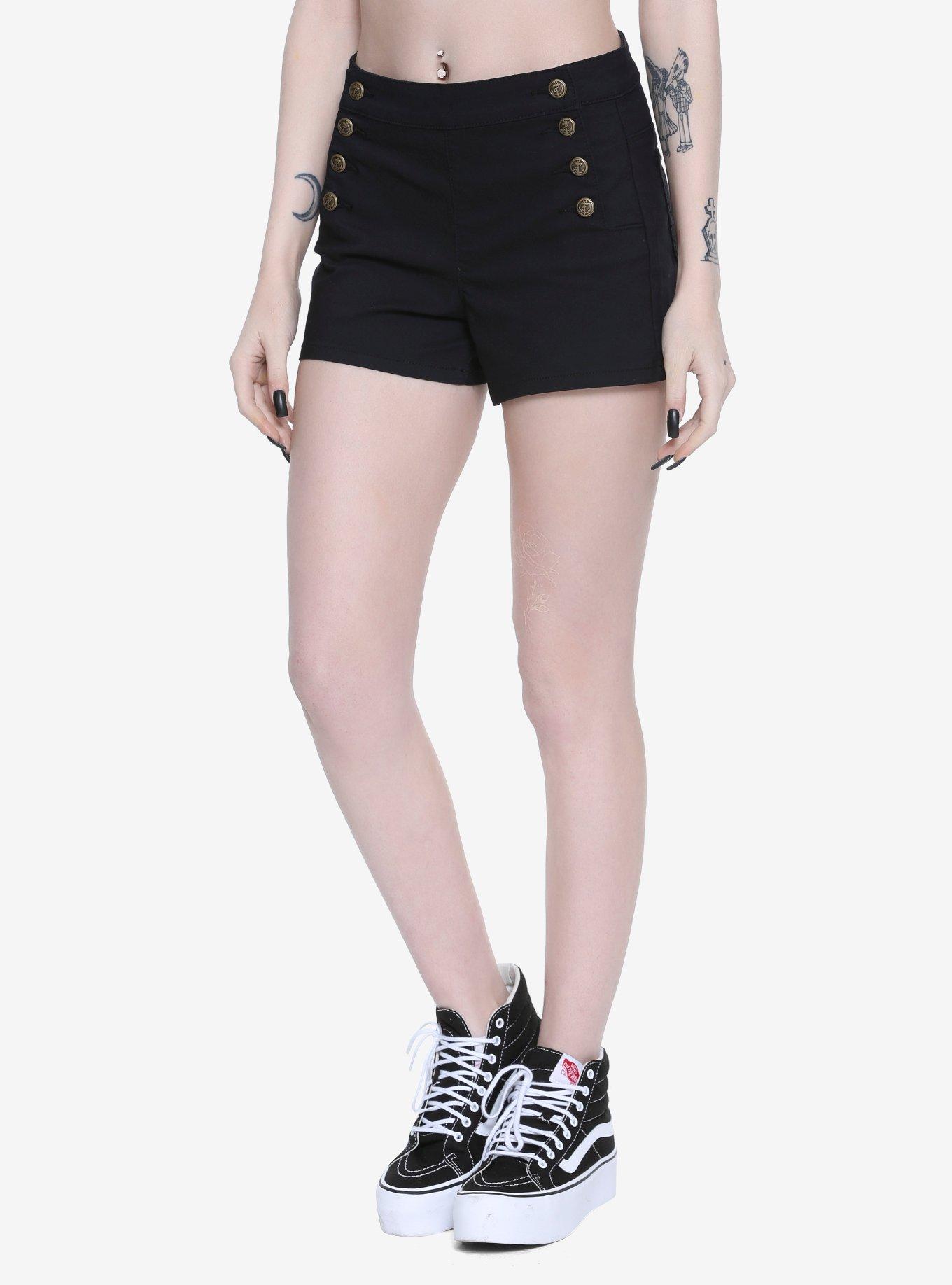 Blackheart Black High Waisted Sailor Shorts Hot Topic