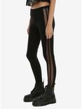 Blackheart Fishnet Side Stripe Leggings, BLACK, hi-res