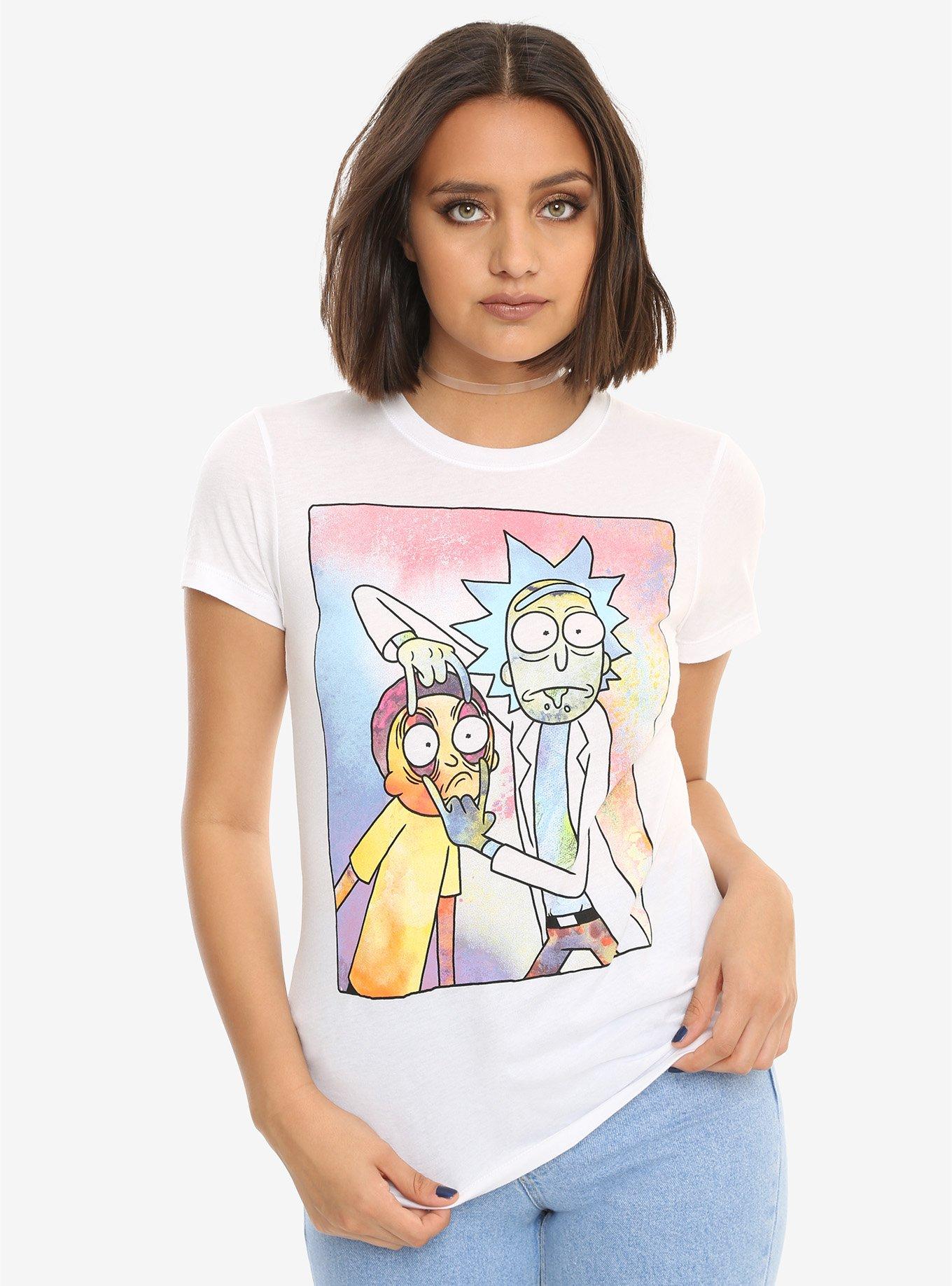 Rick And Morty Eyes Open Girls T-Shirt, WHITE, hi-res
