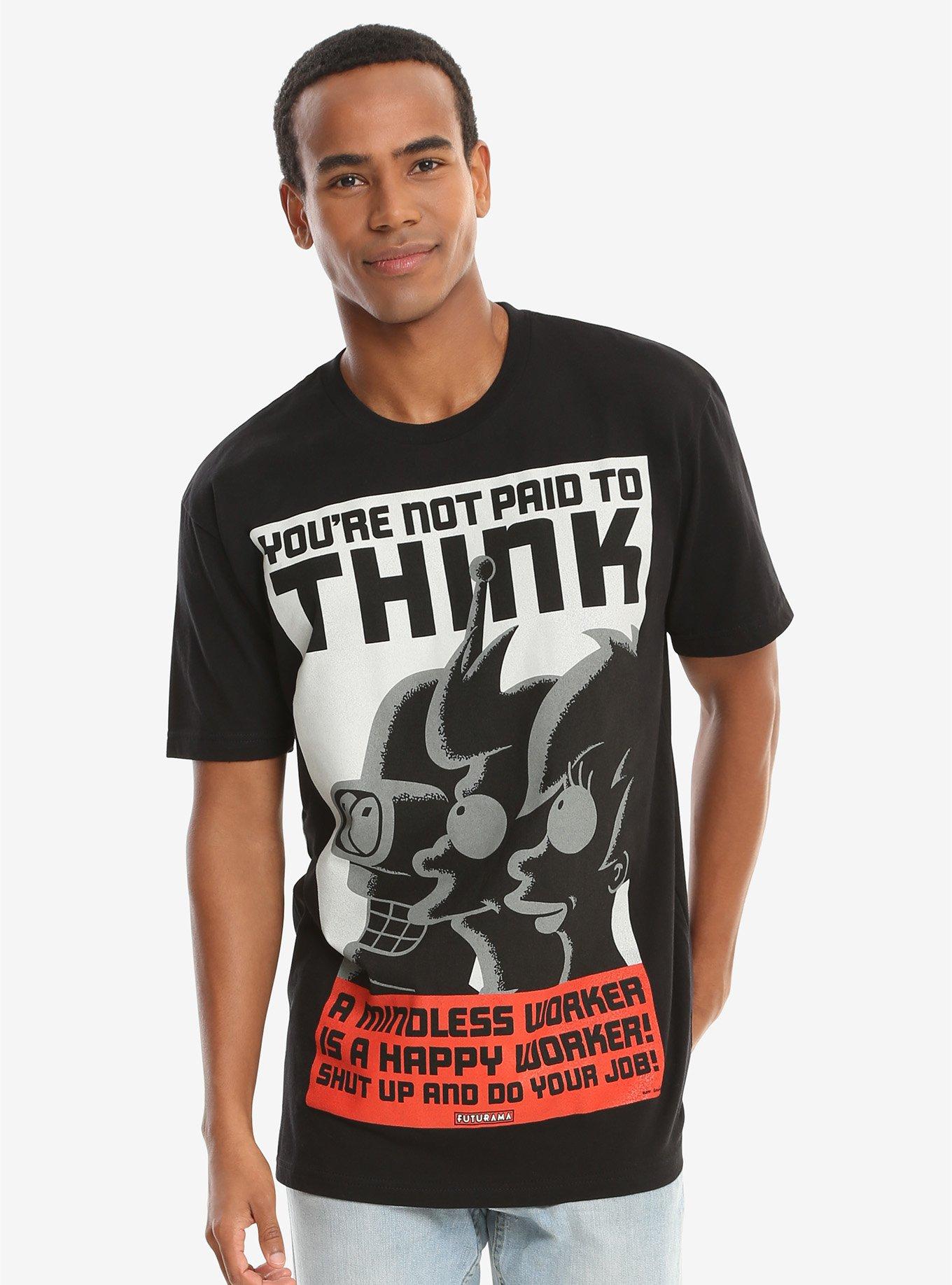 Futurama Paid To Think T-Shirt, BLACK, hi-res