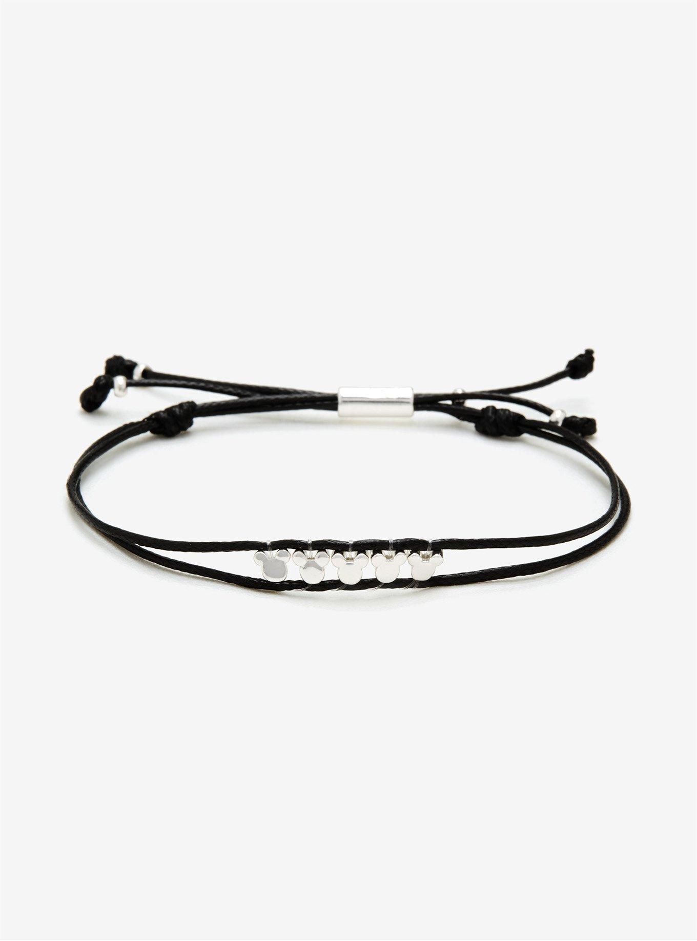 Disney Mickey Mouse Mini Charm Cord Bracelet, , hi-res