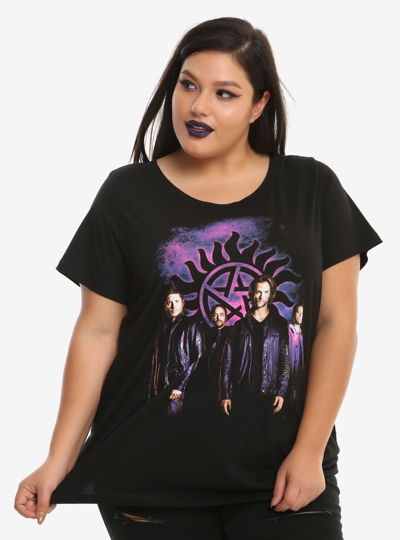 Supernatural Galaxy Girls T-Shirt Plus Size, BLACK, hi-res