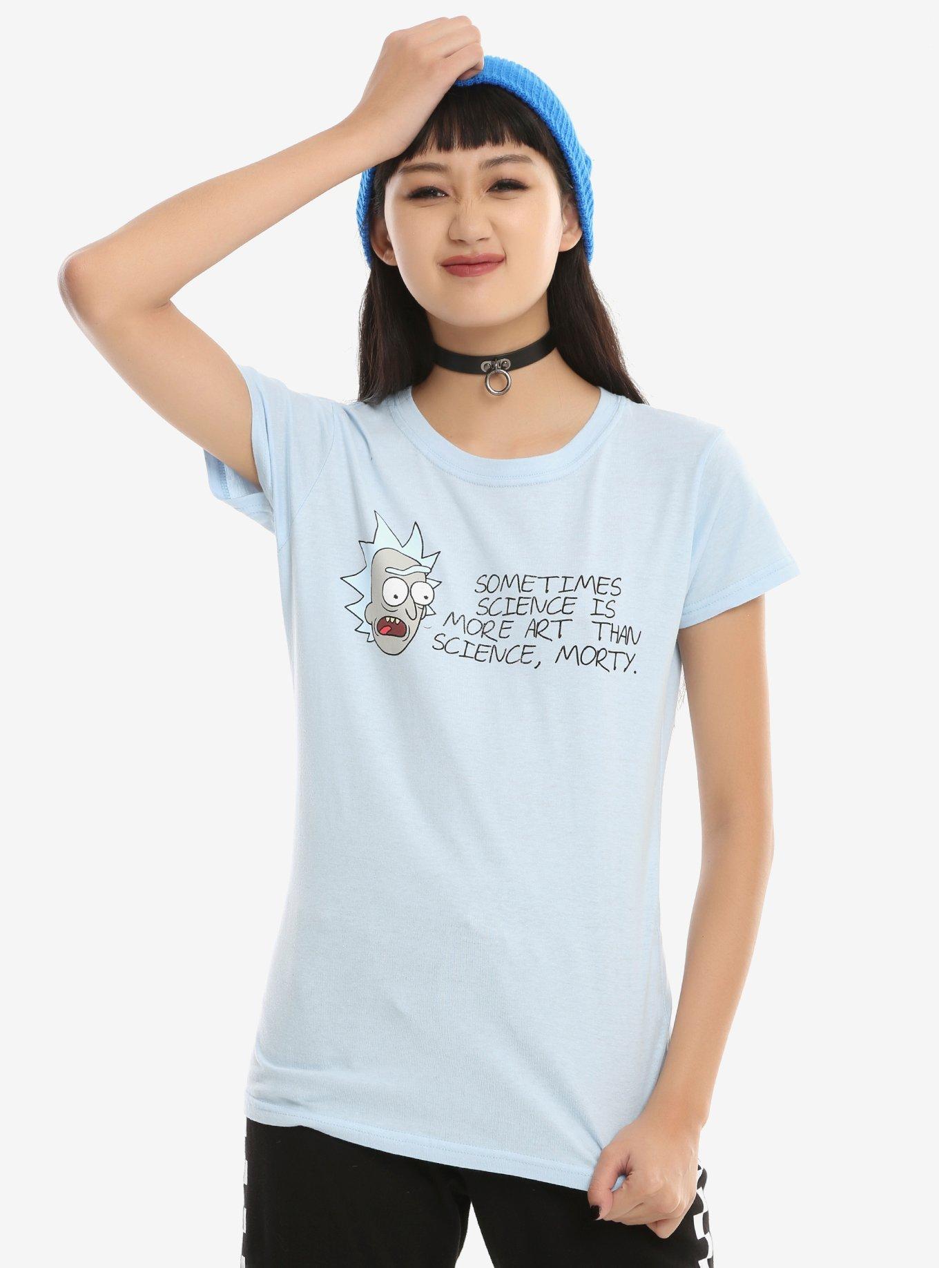 Rick And Morty Science More Art Than Science Girls T-Shirt, BLUE, hi-res