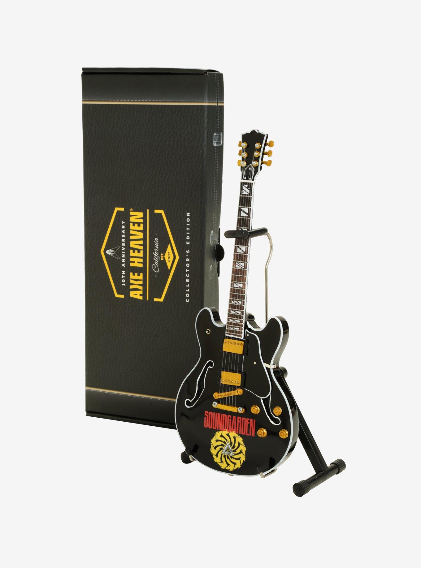 Soundgarden Logo Signature Chris Cornell Black Hollow Body Mini Guitar Model, , hi-res