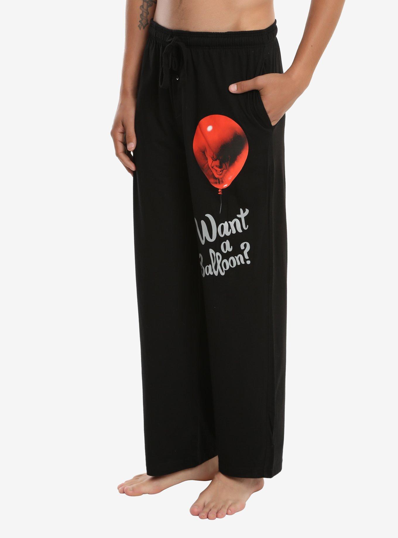 It Pennywise Want A Balloon Guys Pajama Pants, BLACK, hi-res
