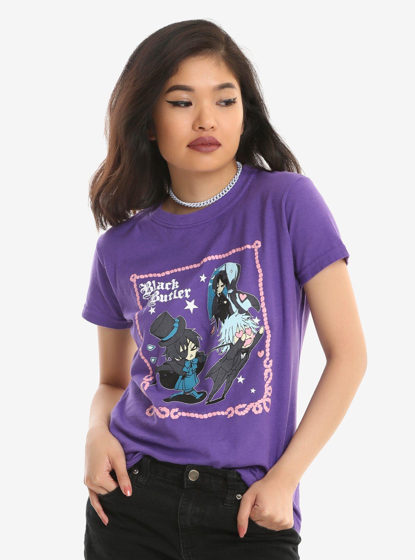 Black Butler Pluto Heart Eyes Girls T-Shirt, PURPLE, hi-res