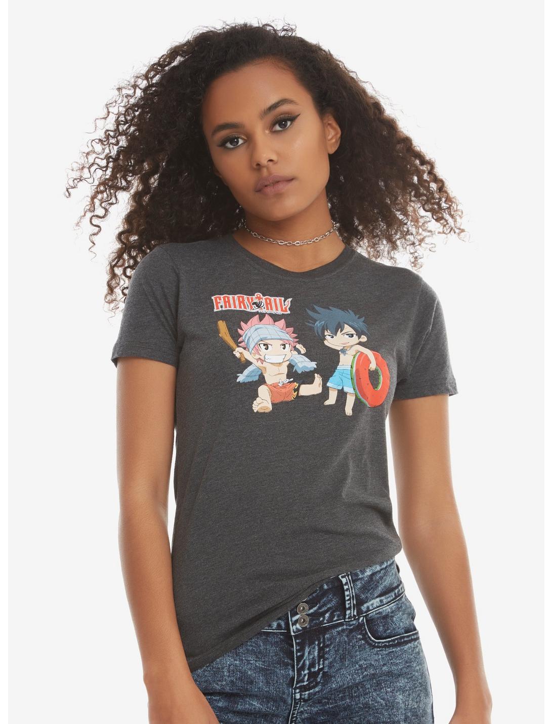 Fairy Tail Natsu & Gray Swim Girls T-Shirt, GREY, hi-res