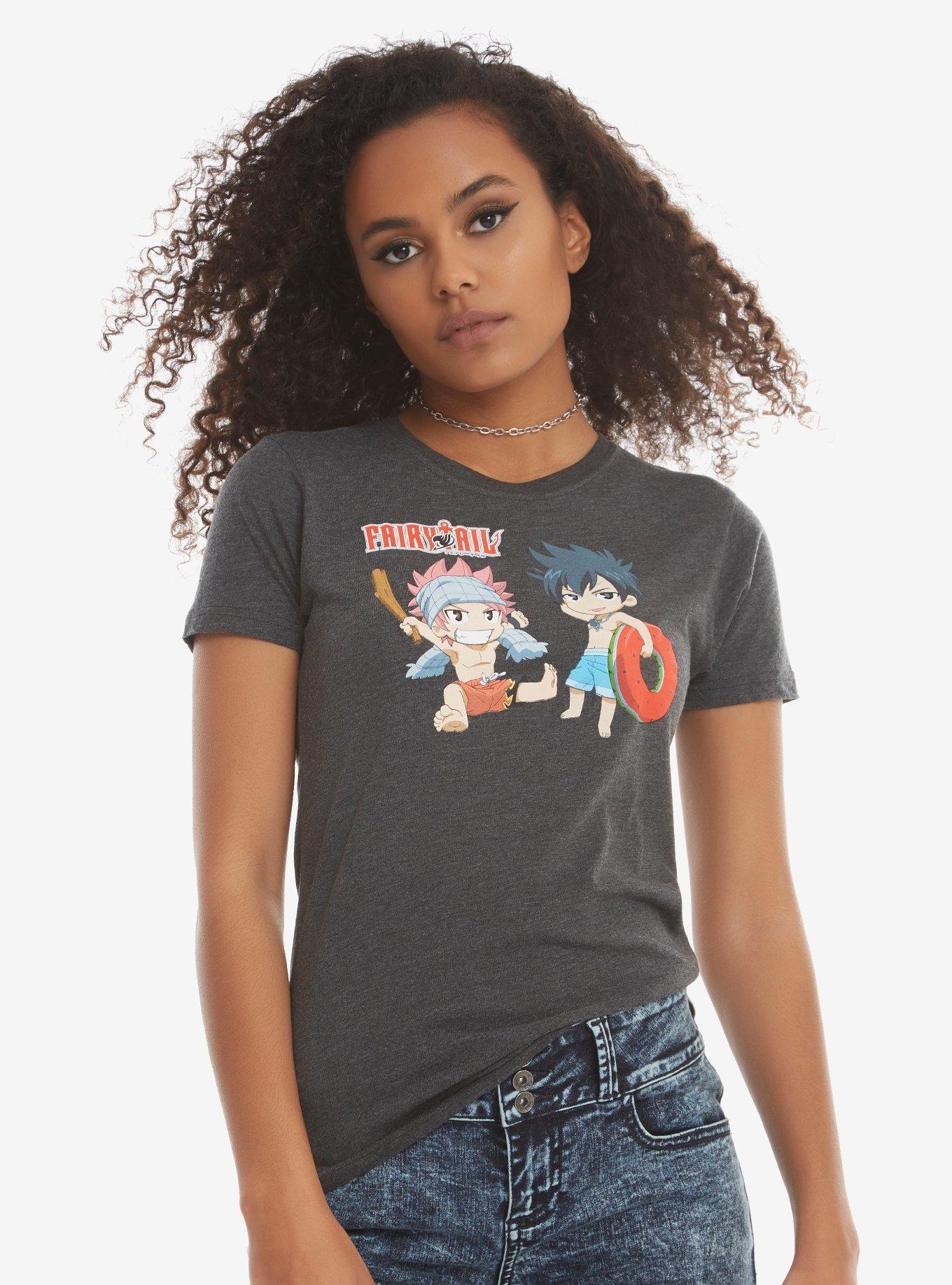 Fairy Tail Natsu & Gray Swim Girls T-Shirt, GREY, hi-res