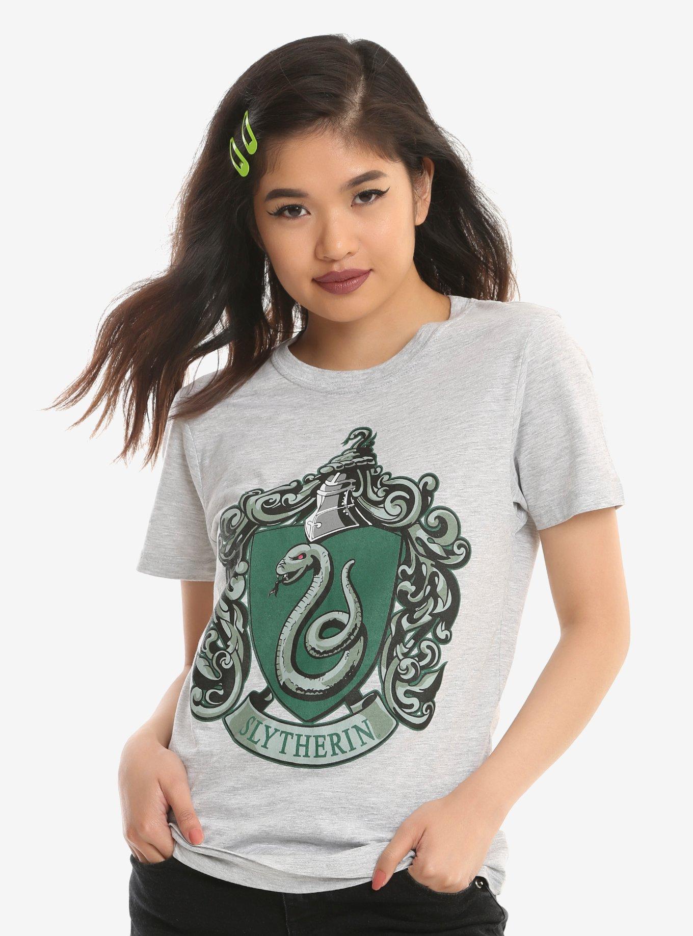 Harry Potter Slytherin House Crest Girls T-Shirt, GREY, hi-res