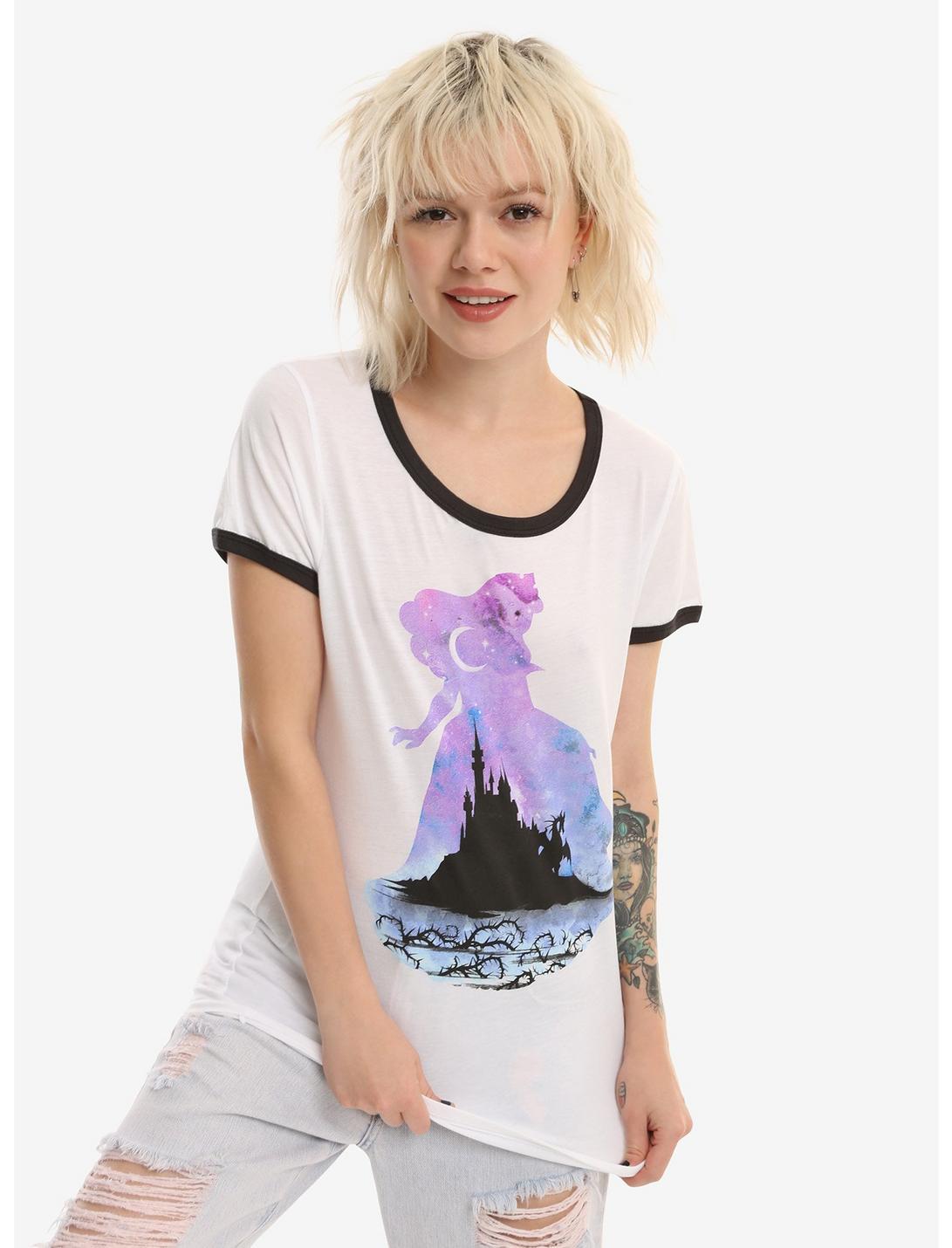 Disney Sleeping Beauty Aurora Castle Girls Ringer T-Shirt, WHITE, hi-res