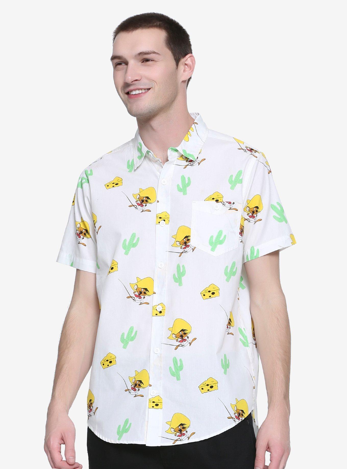 Looney Tunes Speedy Gonzales Woven Button-Up - BoxLunch Exclusive, WHITE, hi-res