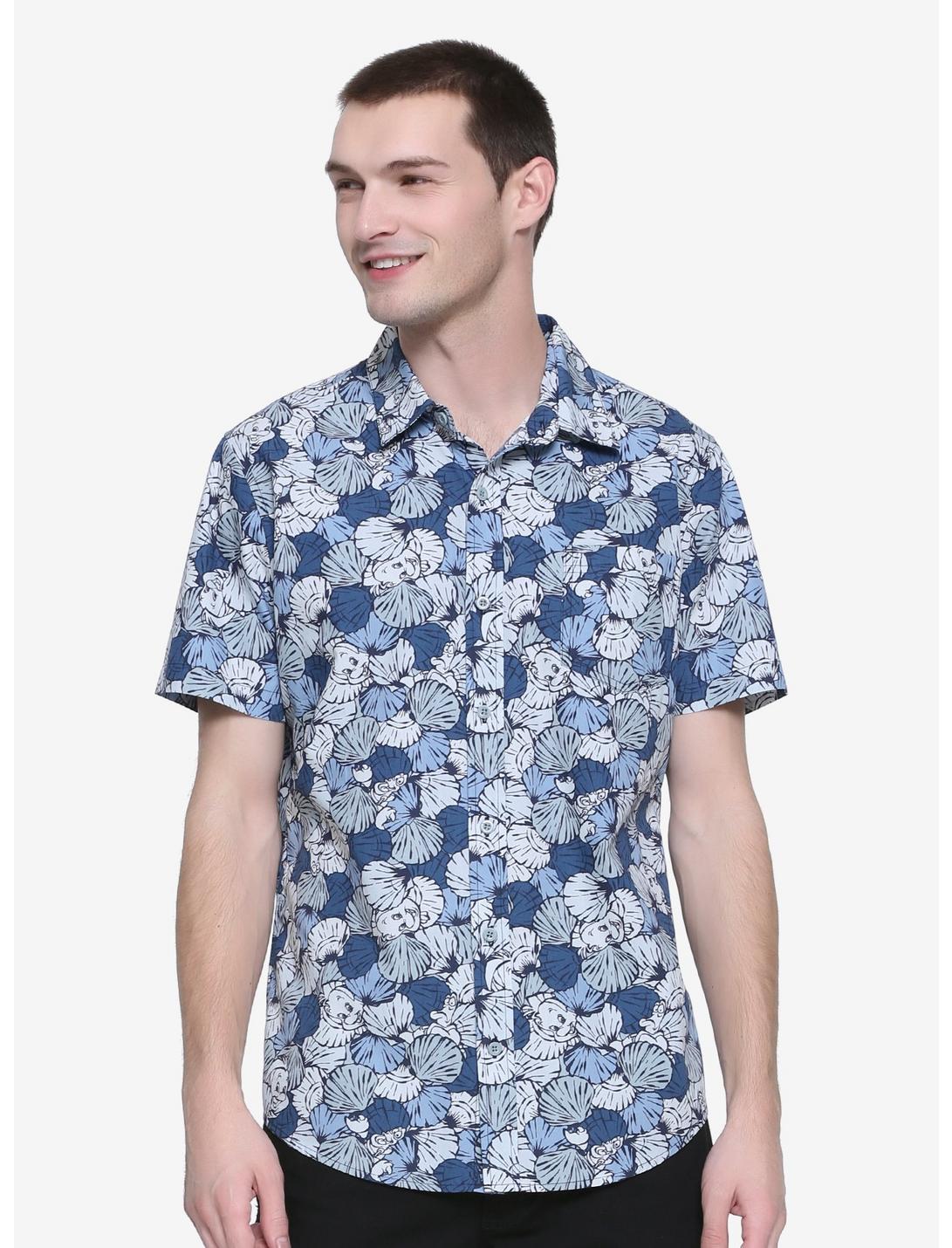 Disney The Little Mermaid Shell Woven Button-Up - BoxLunch Exclusive, LIGHT BLUE, hi-res