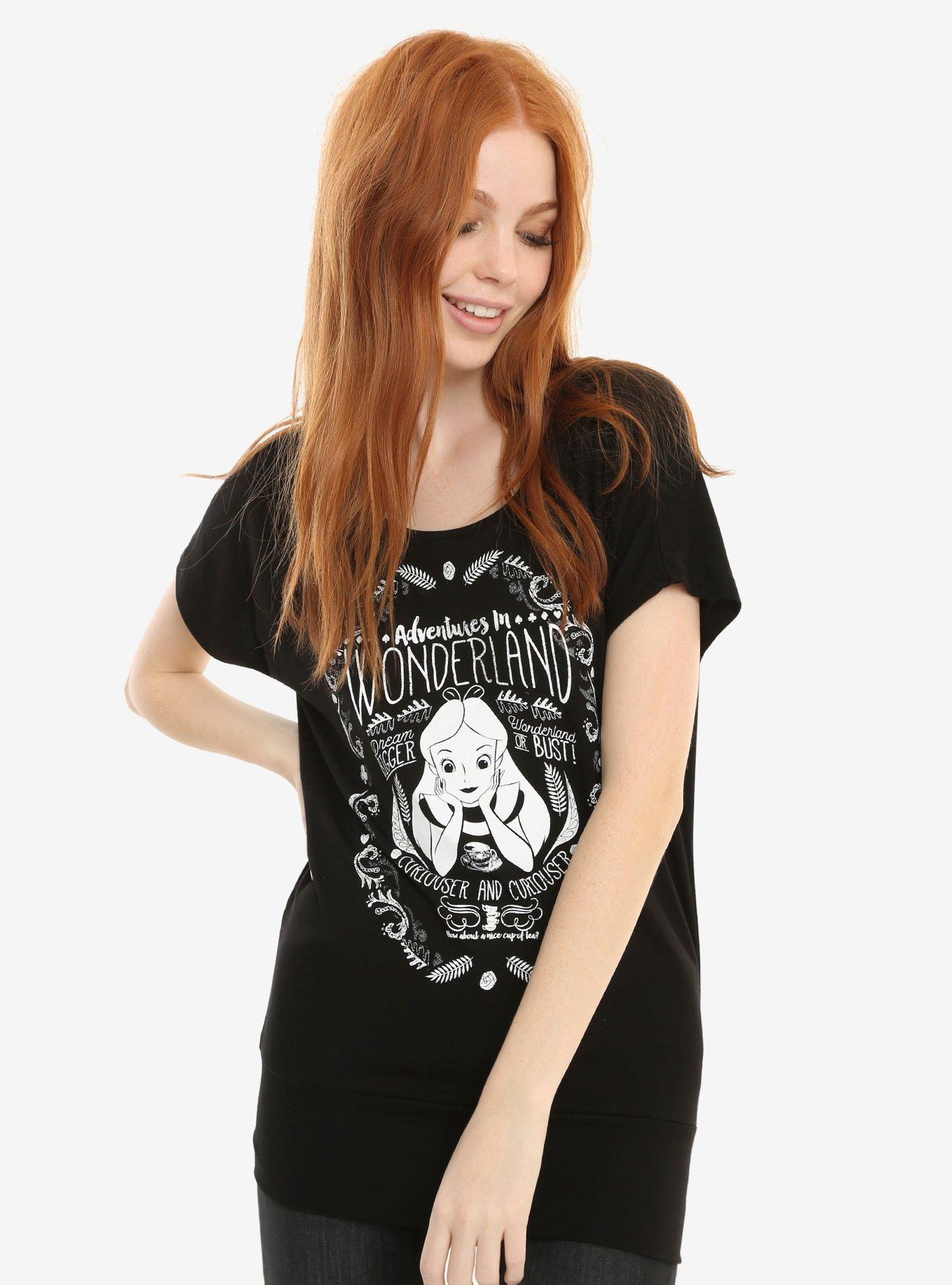 Disney Alice In Wonderland Adventures In Wonderland Dolman Top, MULTI, hi-res