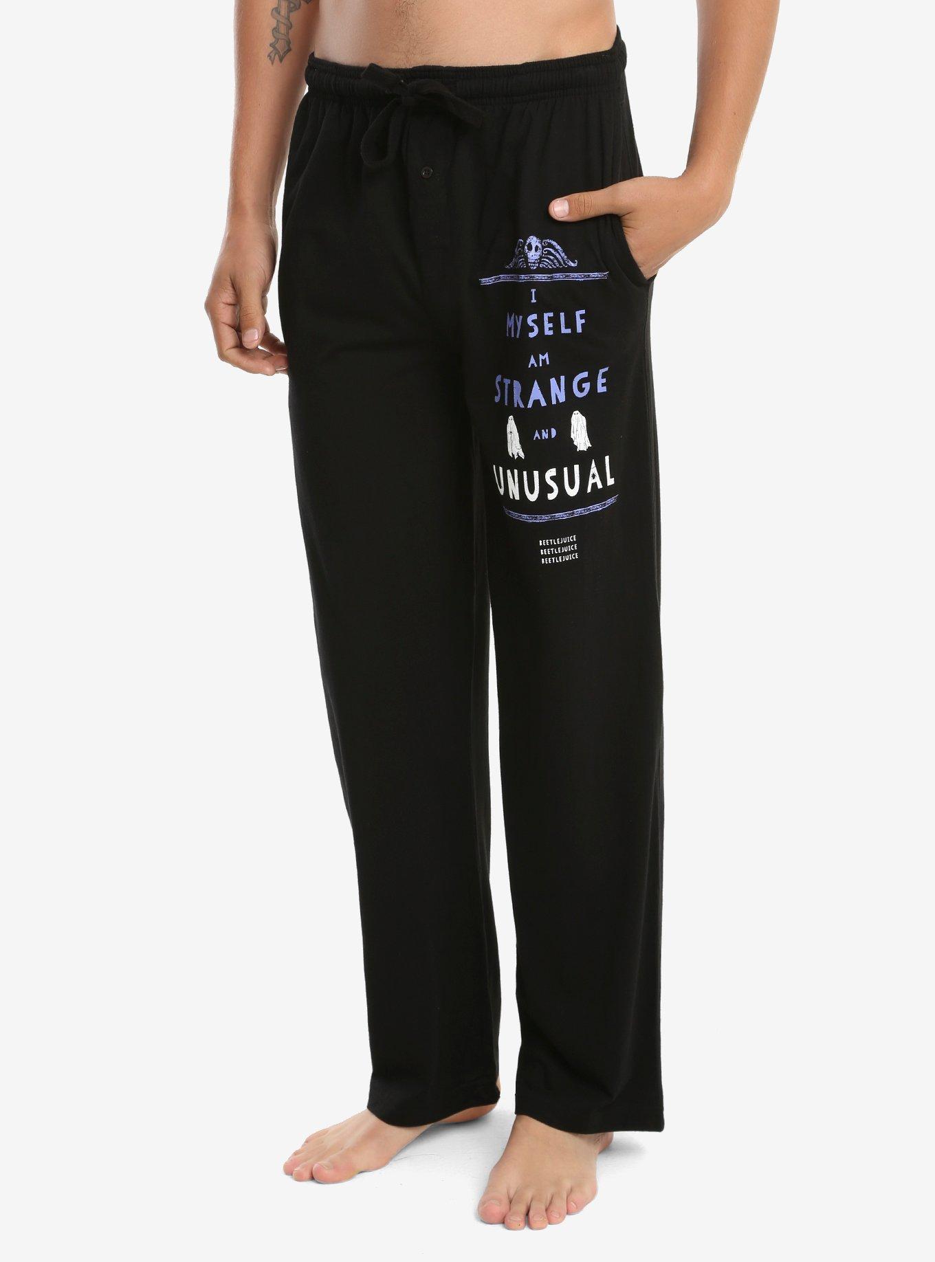 Beetlejuice Strange And Unusual Guys Pajama Pants, BLACK, hi-res