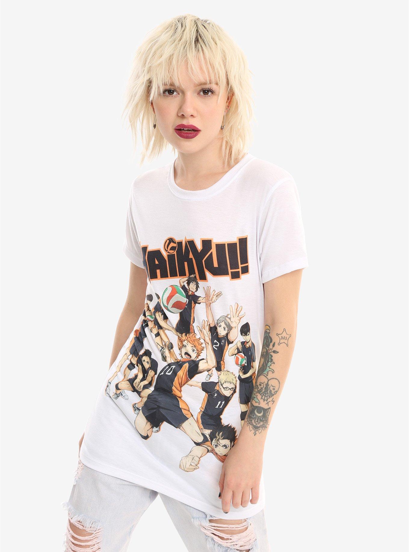 Haikyu!! Karasuno Team Girls T-Shirt, WHITE, hi-res