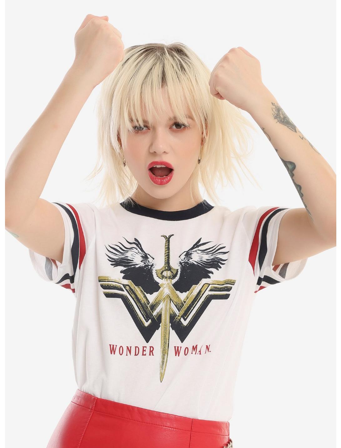DC Comics Wonder Woman Sword Girls Athletic T-Shirt, WHITE, hi-res