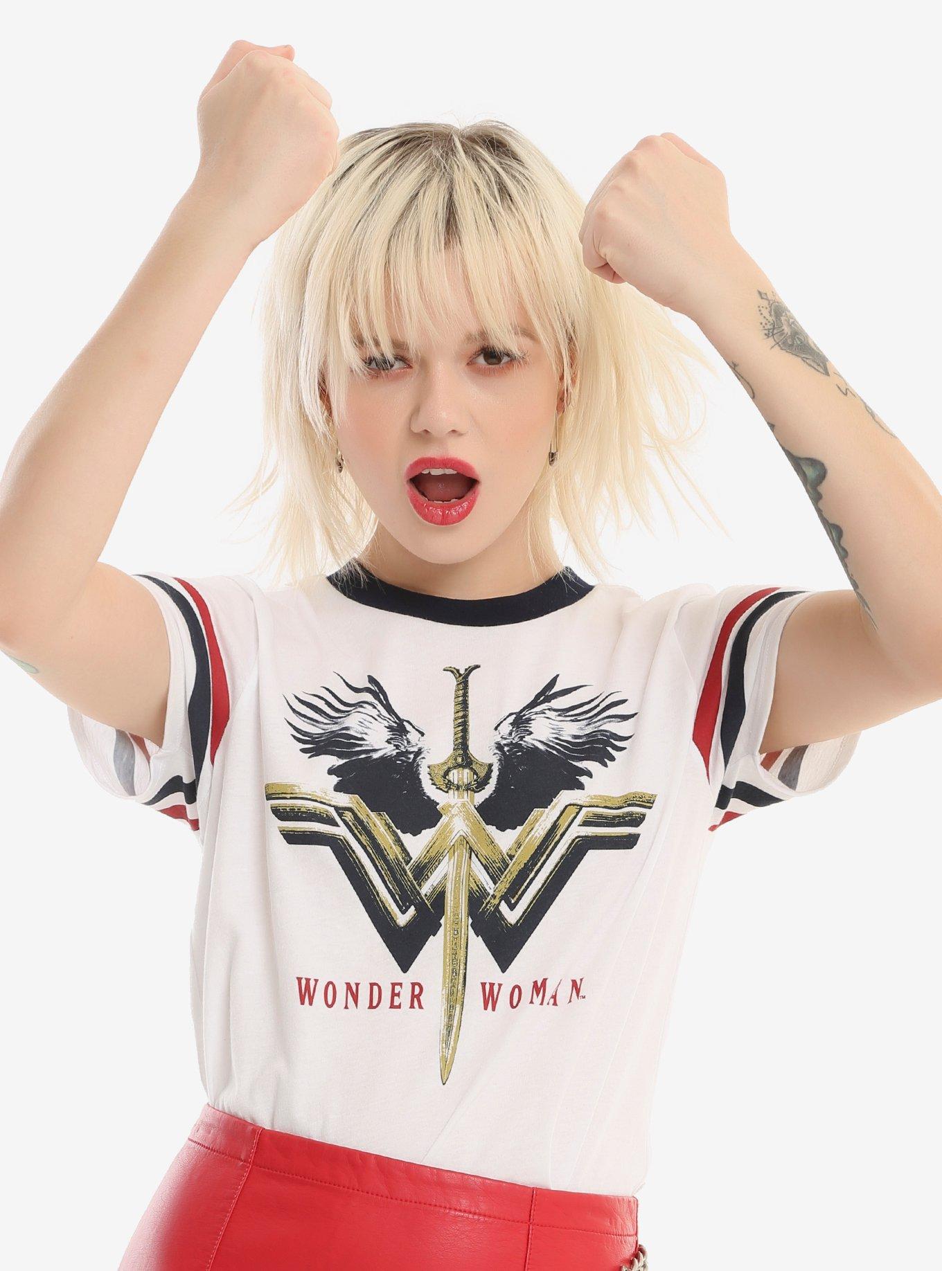 DC Comics Wonder Woman Sword Girls Athletic T-Shirt, WHITE, hi-res