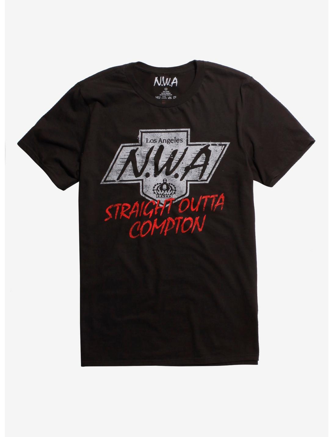N.W.A LA Crown Logo T-Shirt, BLACK, hi-res