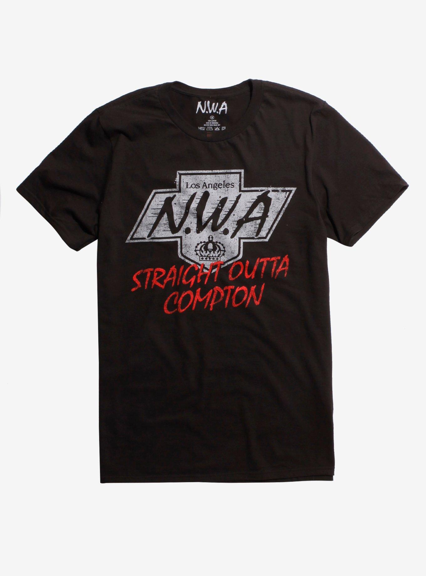N.W.A LA Crown Logo T-Shirt, BLACK, hi-res