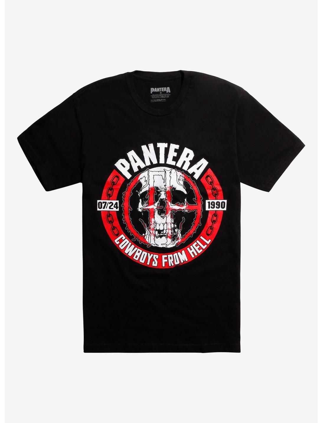 Pantera Cowboys From Hell Skull T-Shirt, BLACK, hi-res