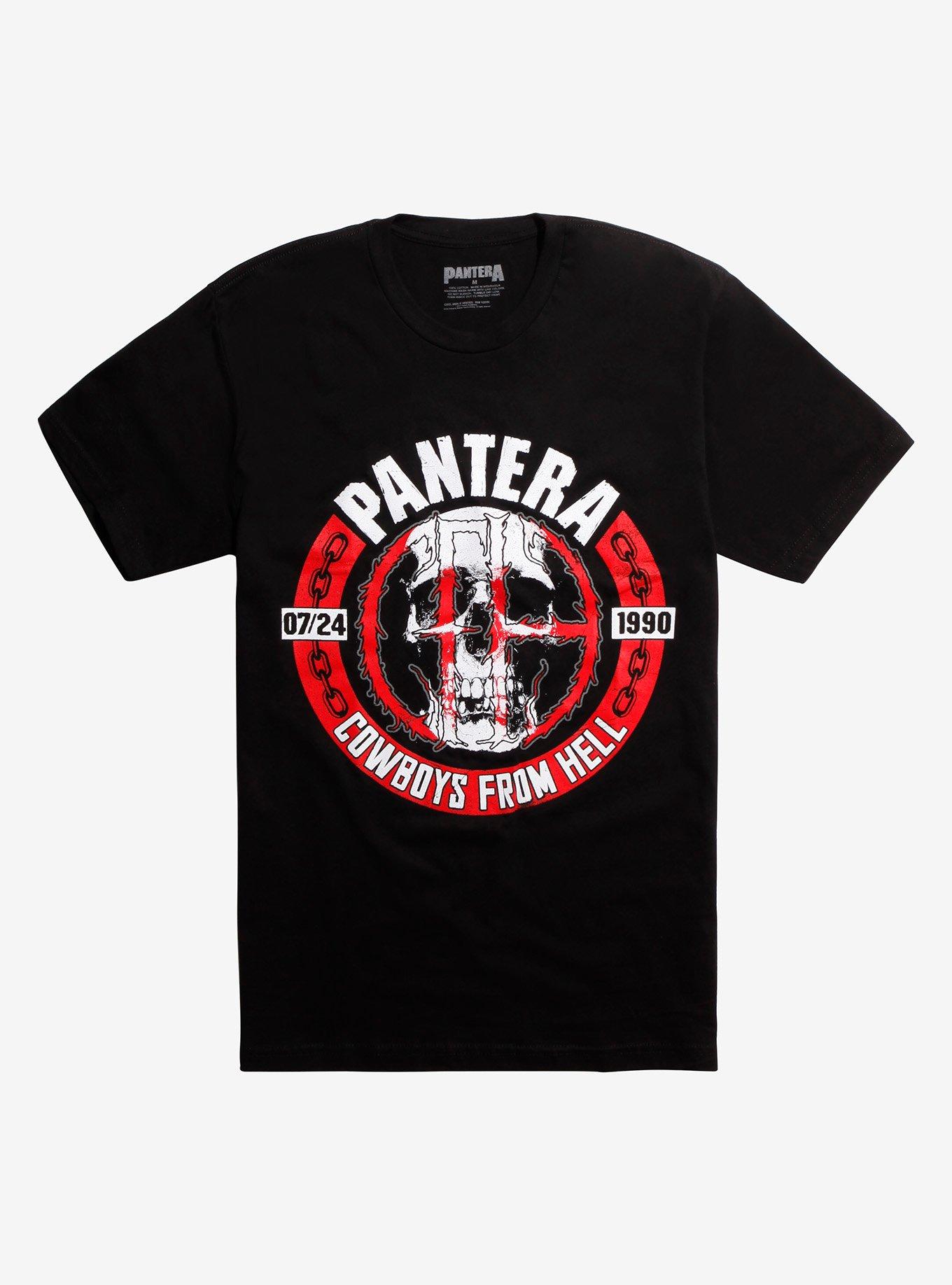 Pantera Cowboys From Hell Skull T-Shirt, BLACK, hi-res