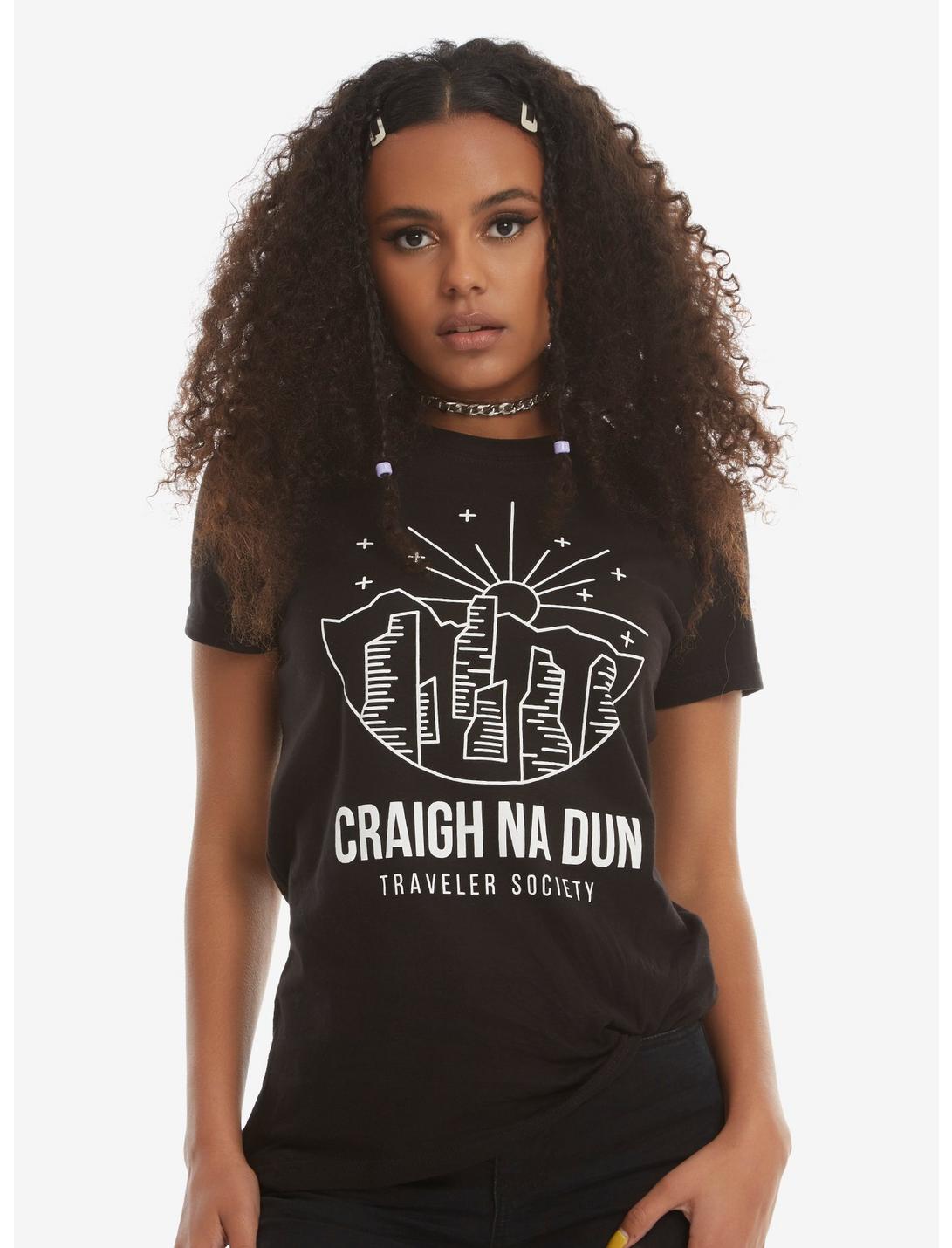 Outlander Craigh Na Dun Traveler Society Girls T-Shirt, BLACK, hi-res