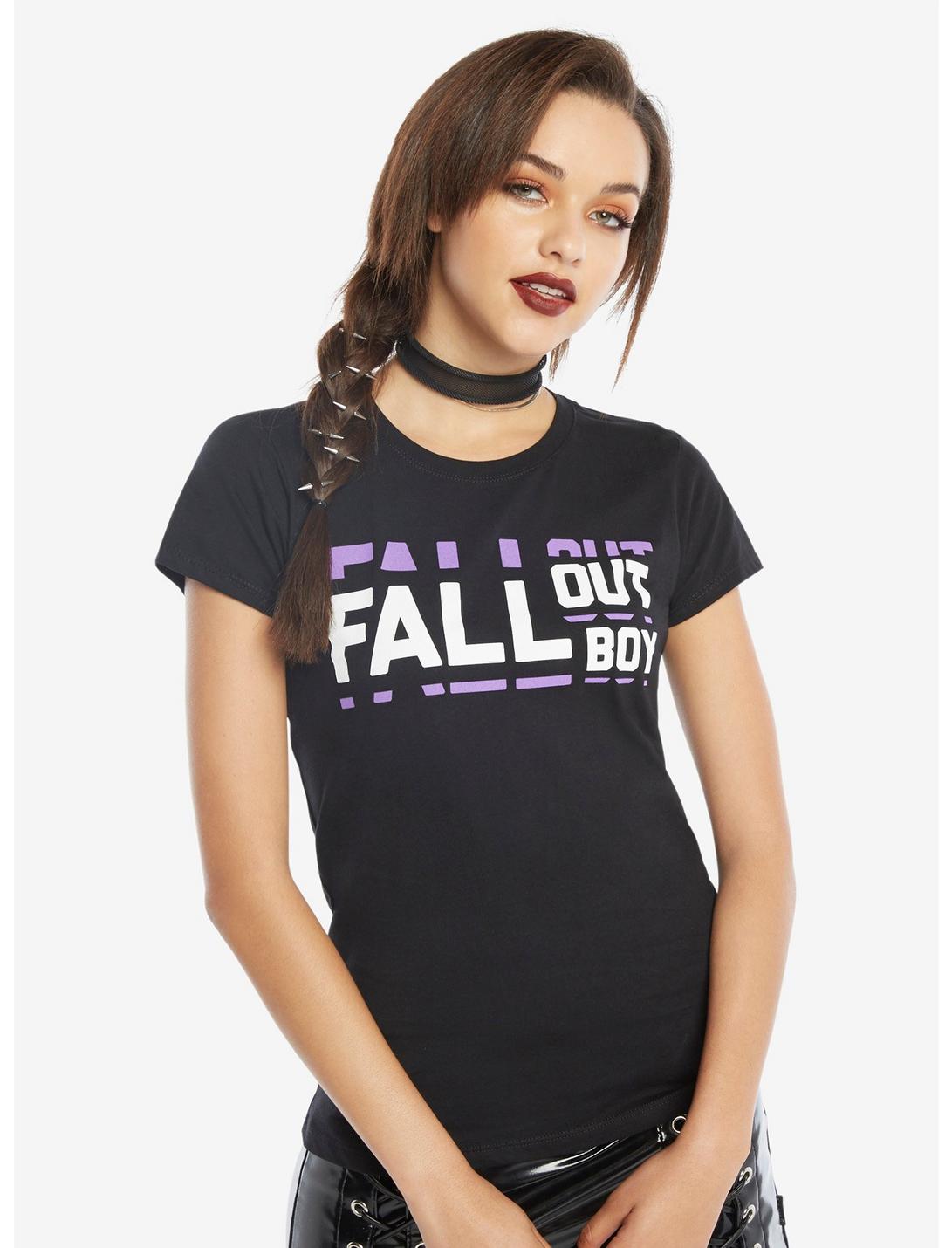 Fall Out Boy Block Logo Girls T-Shirt, BLACK, hi-res