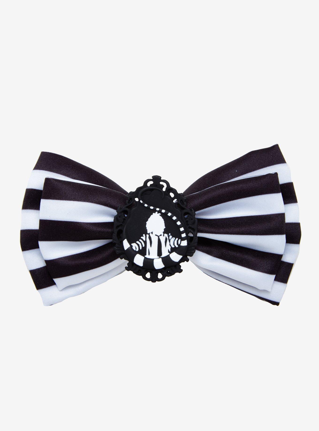 Beetlejuice Striped Bow, , hi-res