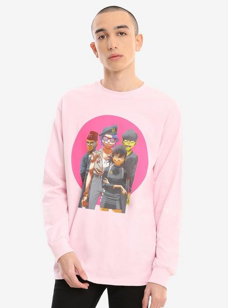 Gorillaz Group Pink Long-Sleeve T-Shirt | Hot Topic