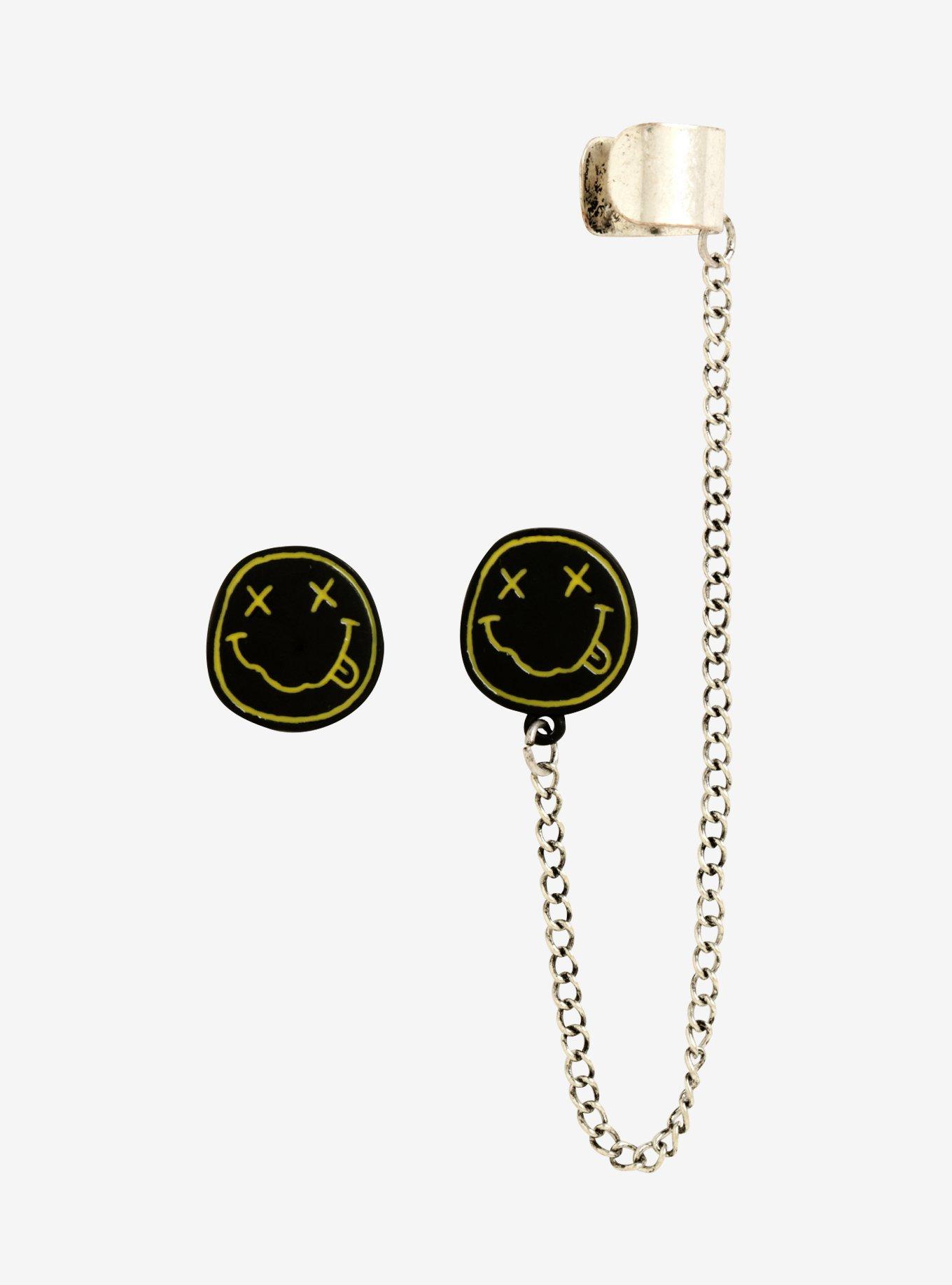 Nirvana Smiley Ear Cuff Set, , hi-res
