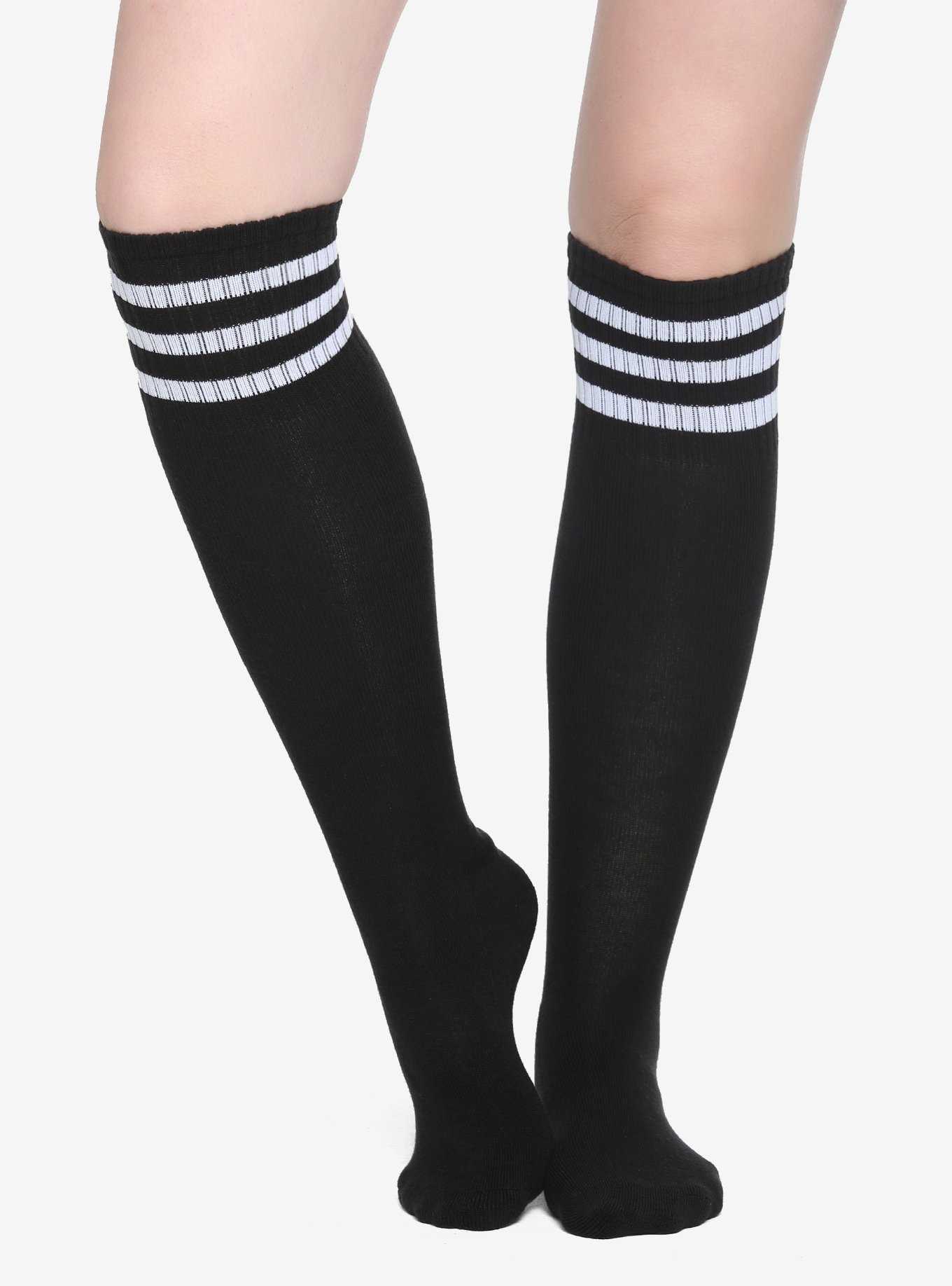 Black & White Cushioned Knee-High Socks, , hi-res