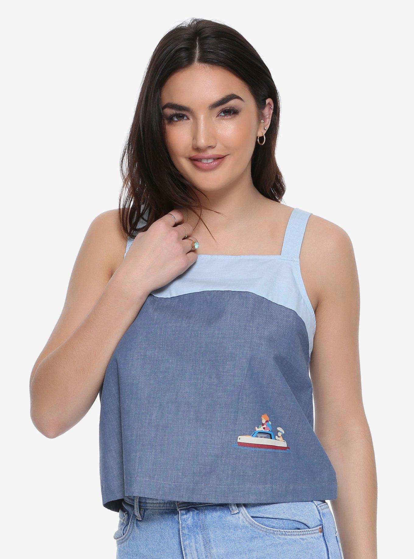 Her Universe Studio Ghibli Ponyo Bow-Back Womens Fashion Tank Top - BoxLunch Exclusive, BLUE, hi-res