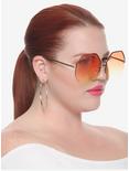 Orange To Yellow Octagonal Floating Lens Sunglasses, , hi-res