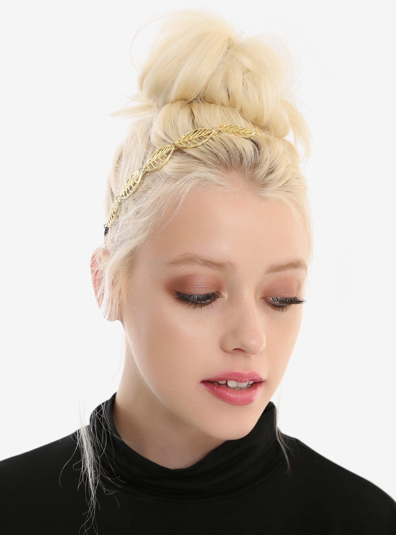 Gold Leaf Stretchy Headband, , hi-res