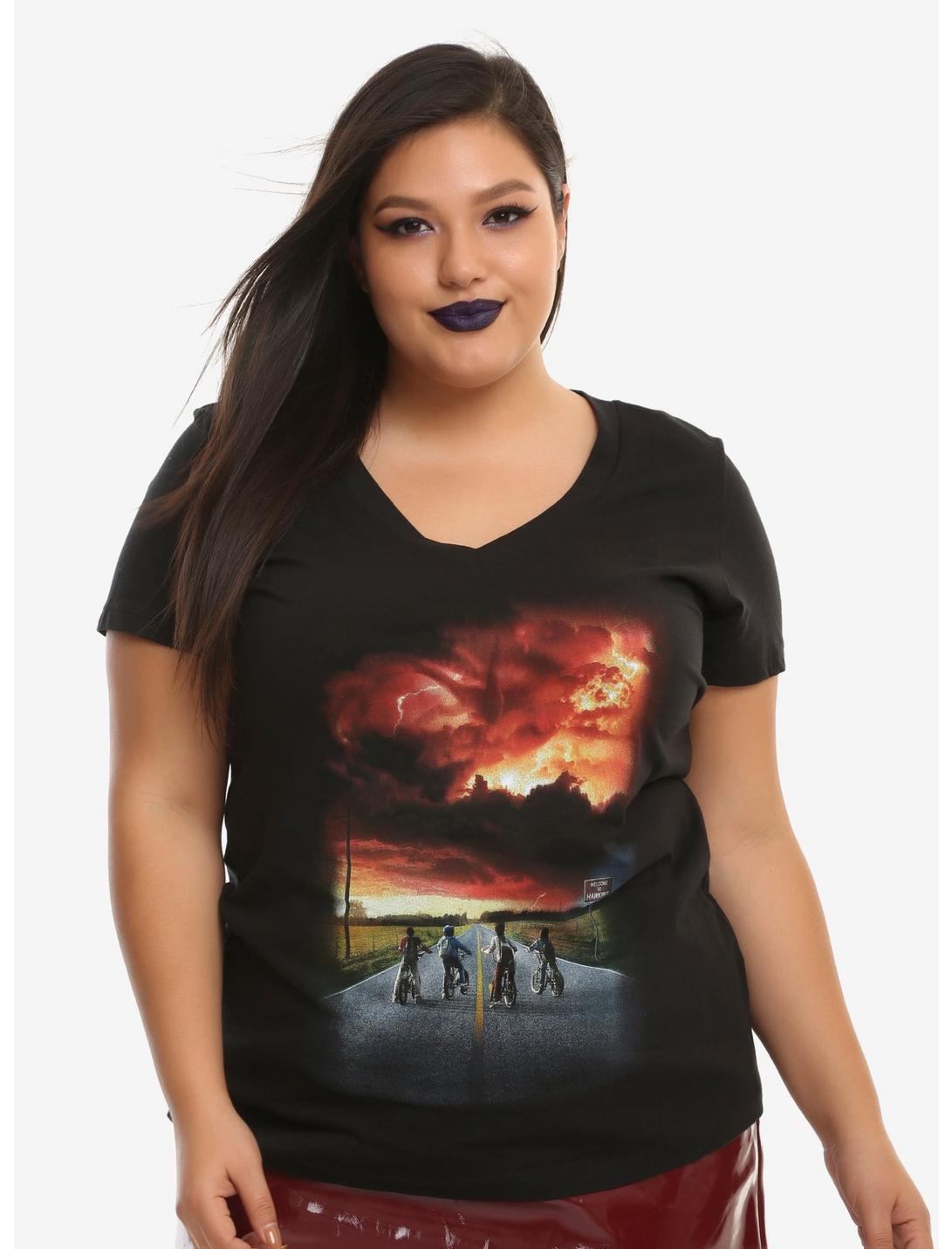 Stranger Things Season 2 Poster Girls T-Shirt Plus Size, BLACK, hi-res