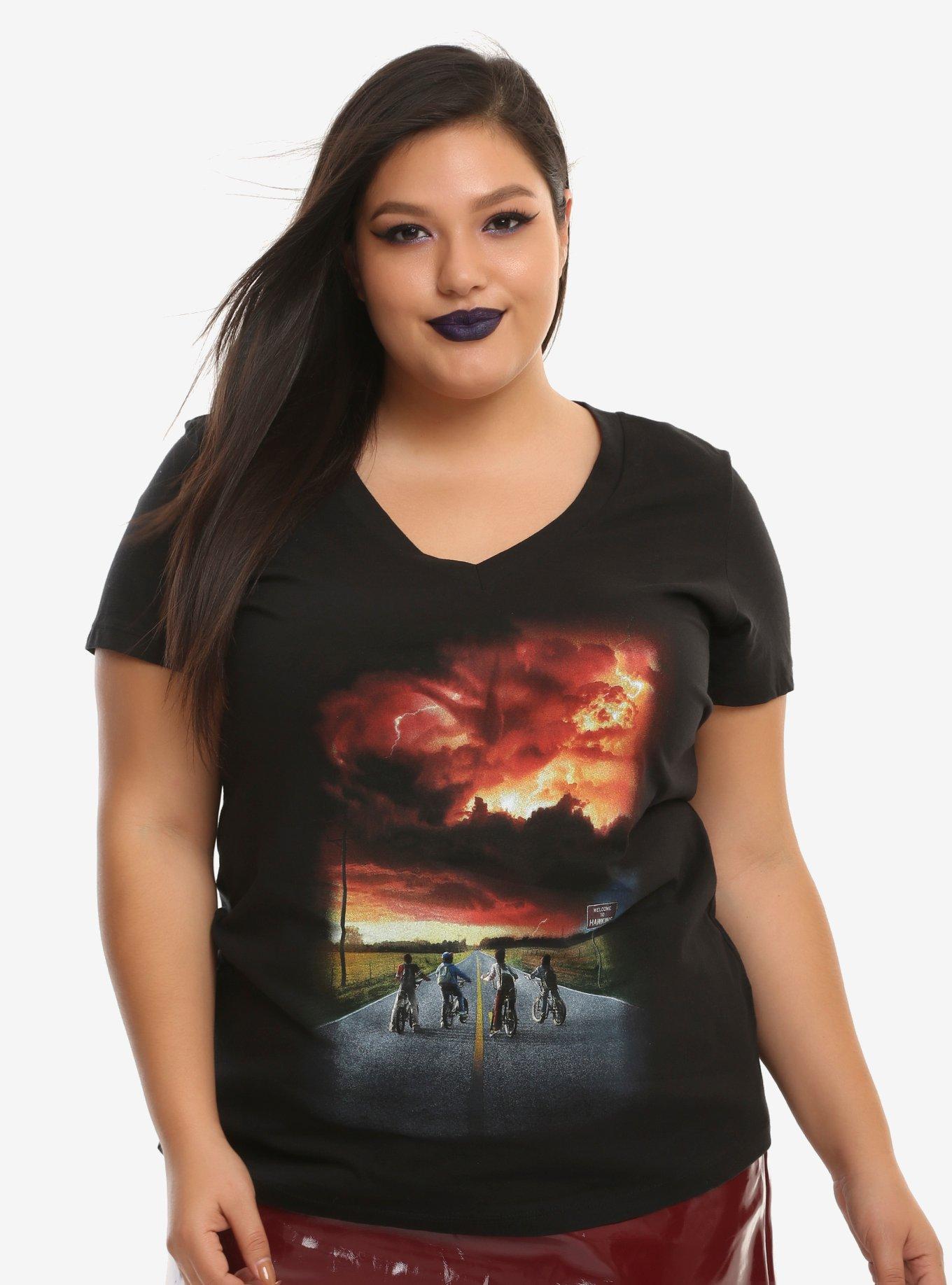 Stranger Things Season 2 Poster Girls T-Shirt Plus Size, BLACK, hi-res