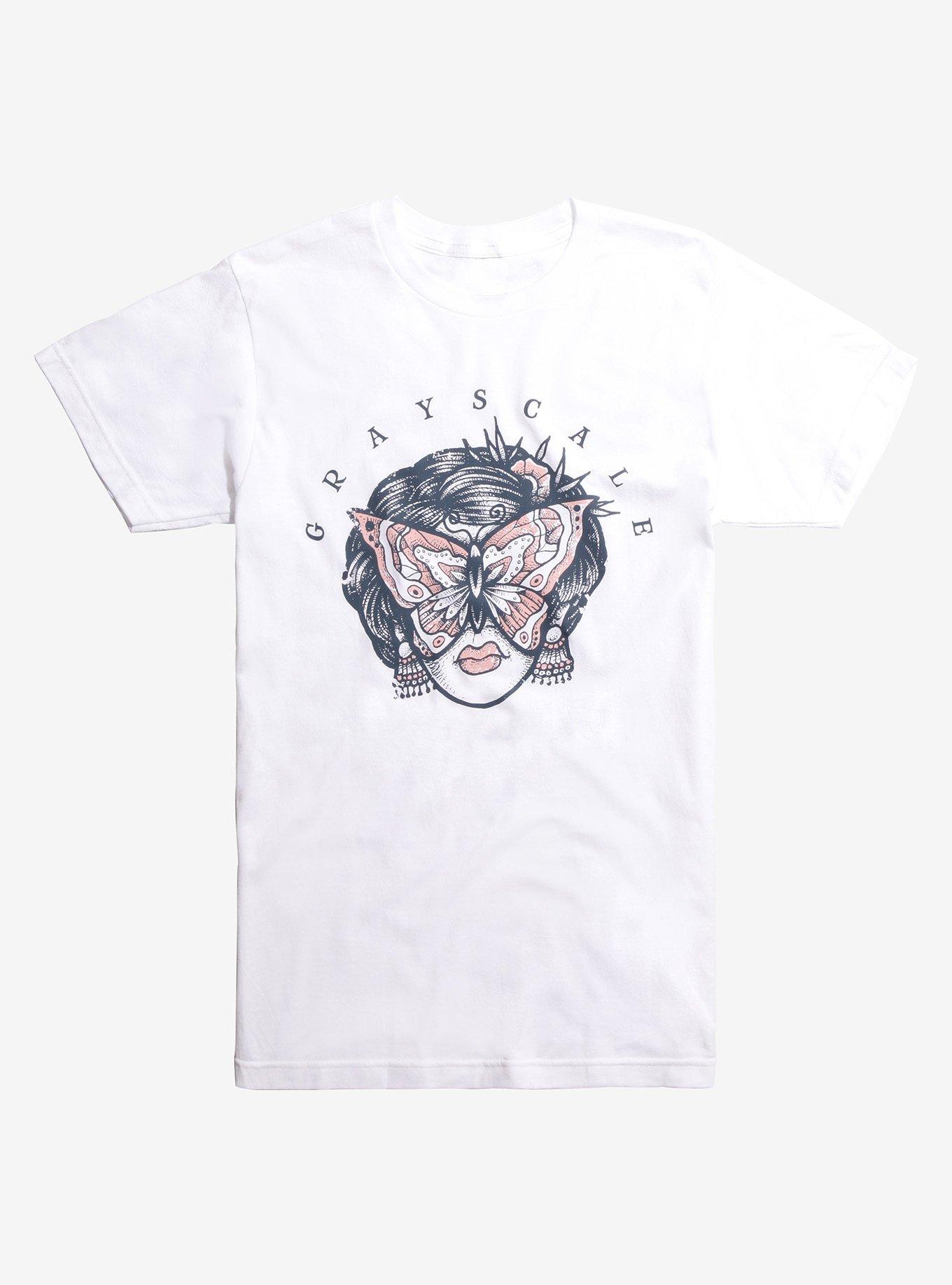 Grayscale Moth Girl T-Shirt | Hot Topic