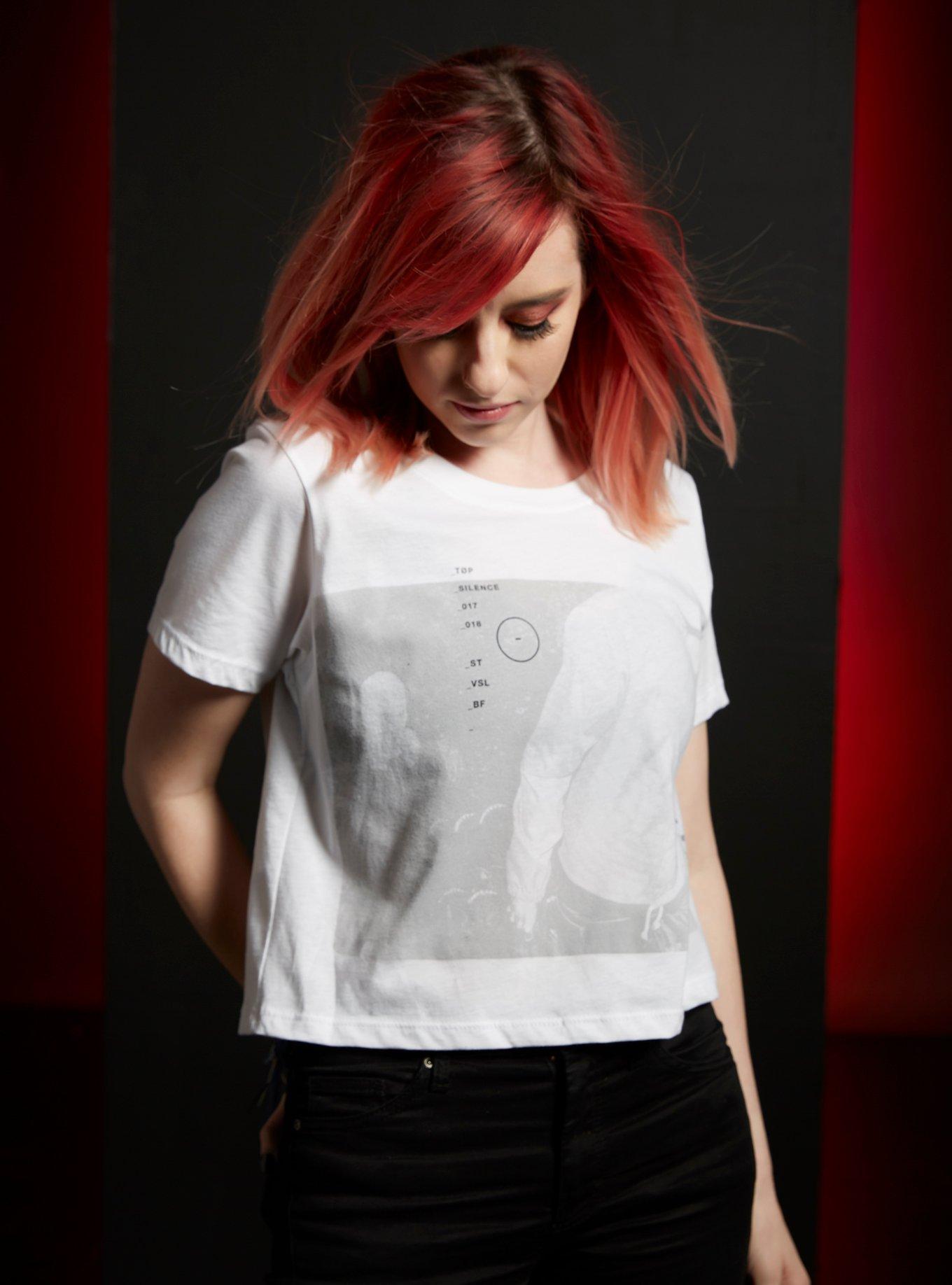Twenty One Pilots Silence Photo Girls Crop T-Shirt, WHITE, hi-res