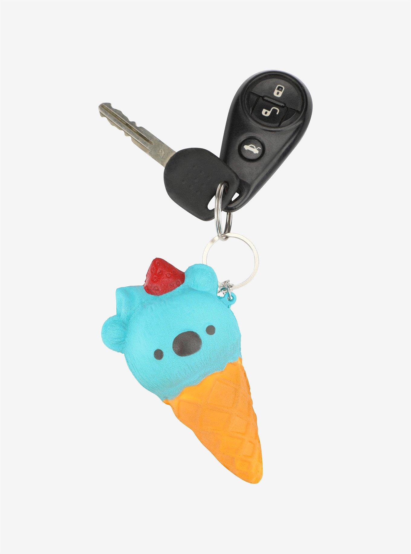 Squishy Koala Ice Cream Cone Key Chain, , hi-res