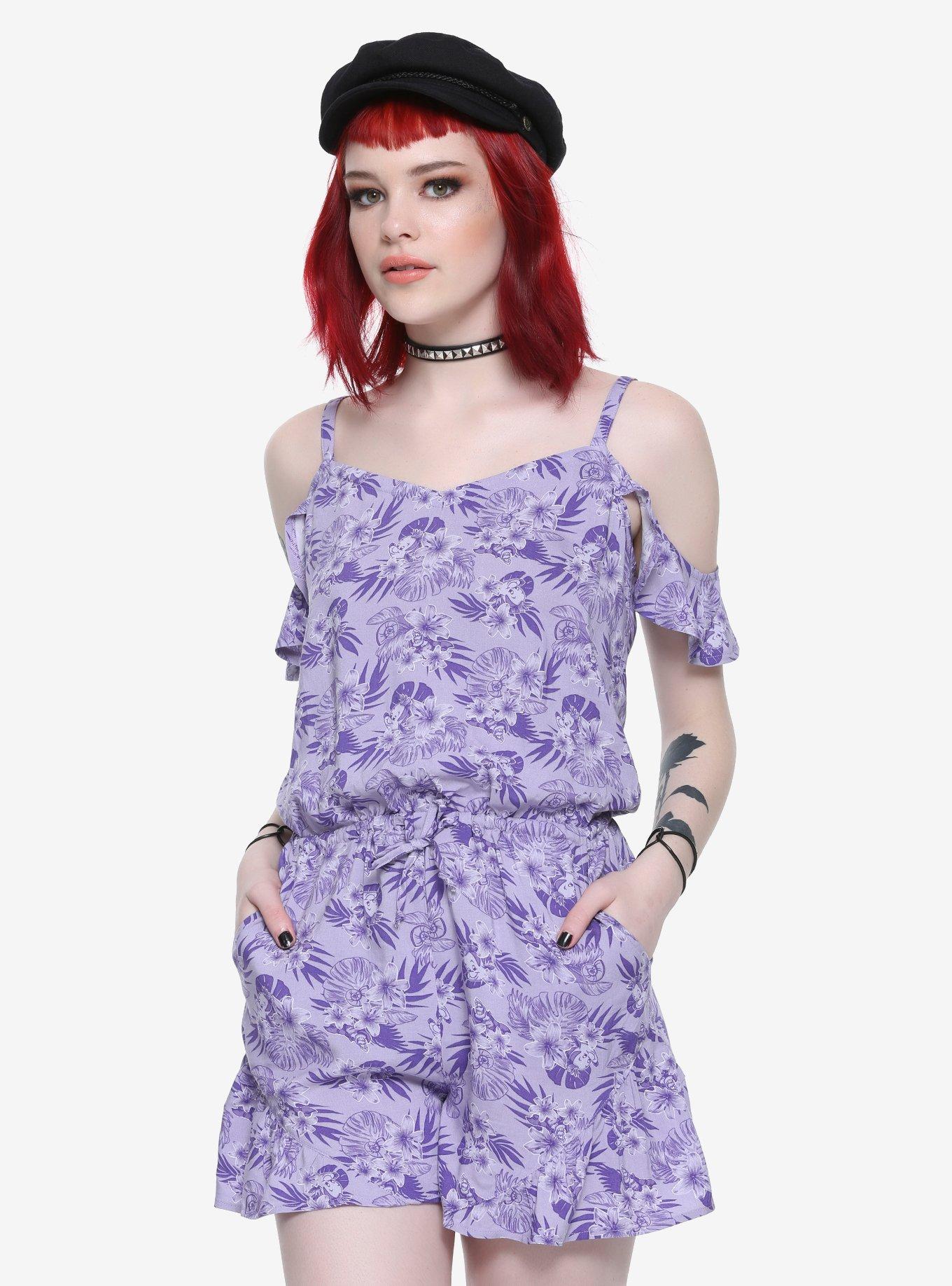 Disney The Little Mermaid Ariel Cold Shoulder Romper, LIGHT PURPLE, hi-res