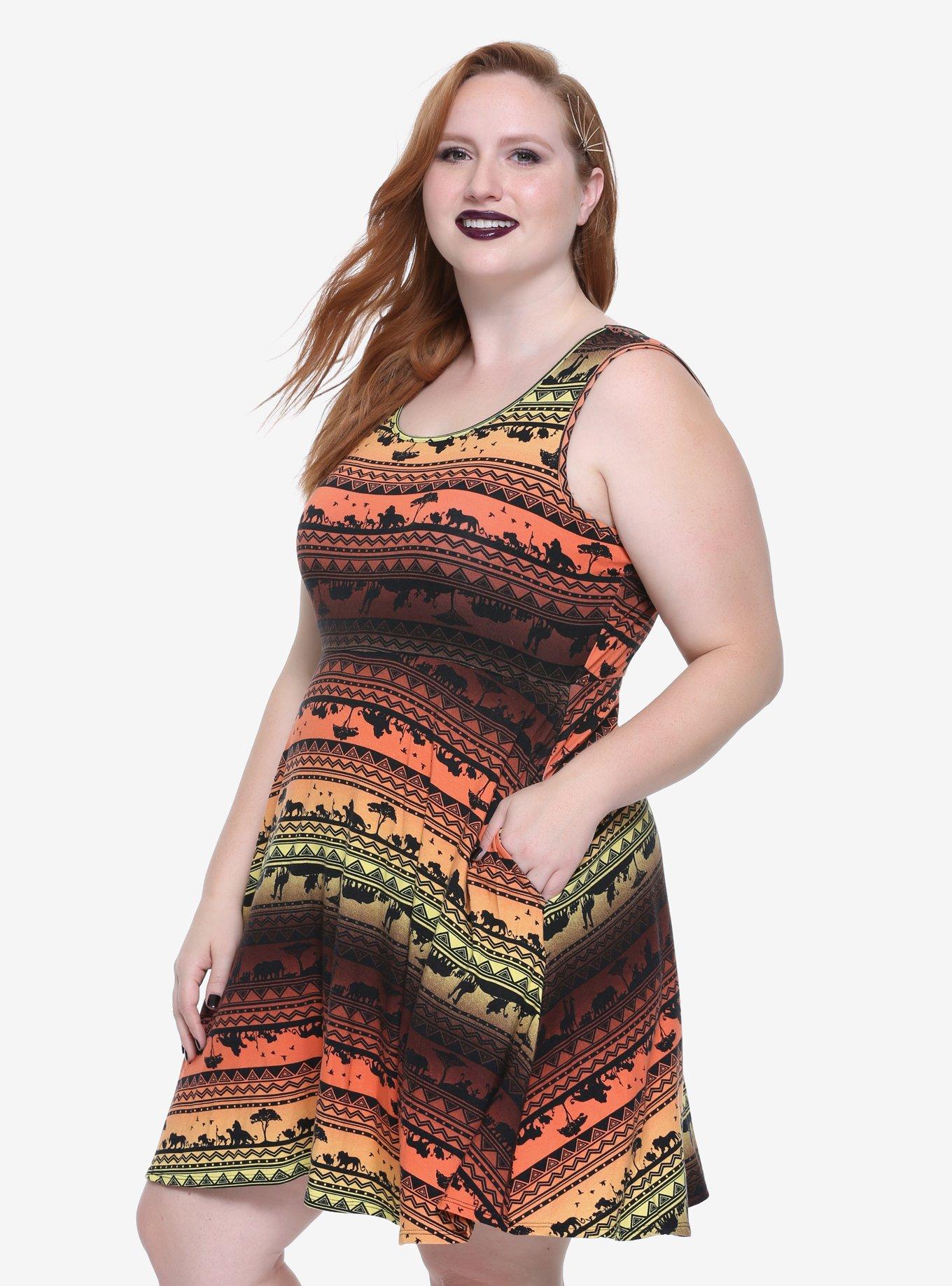 Disney The Lion King Sunset Dress Plus Size, MULTICOLOR, hi-res