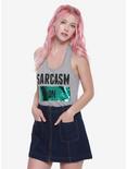 Sarcasm Sequin Girls Tank Top, GREY, hi-res