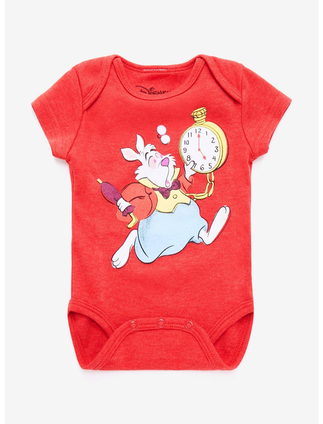 Disney Alice In Wonderland White Rabbit Baby Bodysuit, RED, hi-res