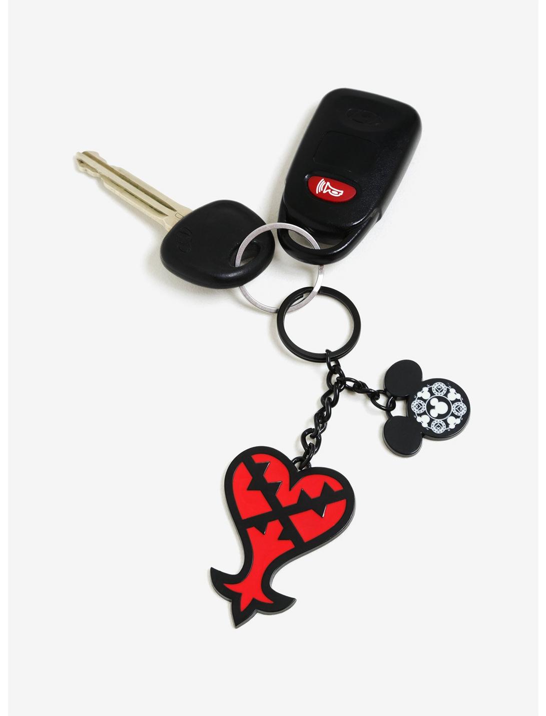Disney Kingdom Hearts Heartless Logo Key Chain, , hi-res
