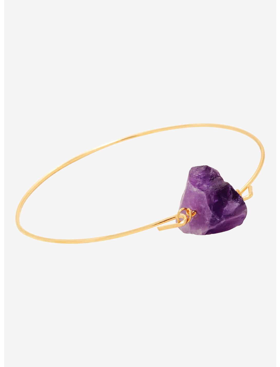 Amethyst Stone Bangle Bracelet - BoxLunch Exclusive, , hi-res