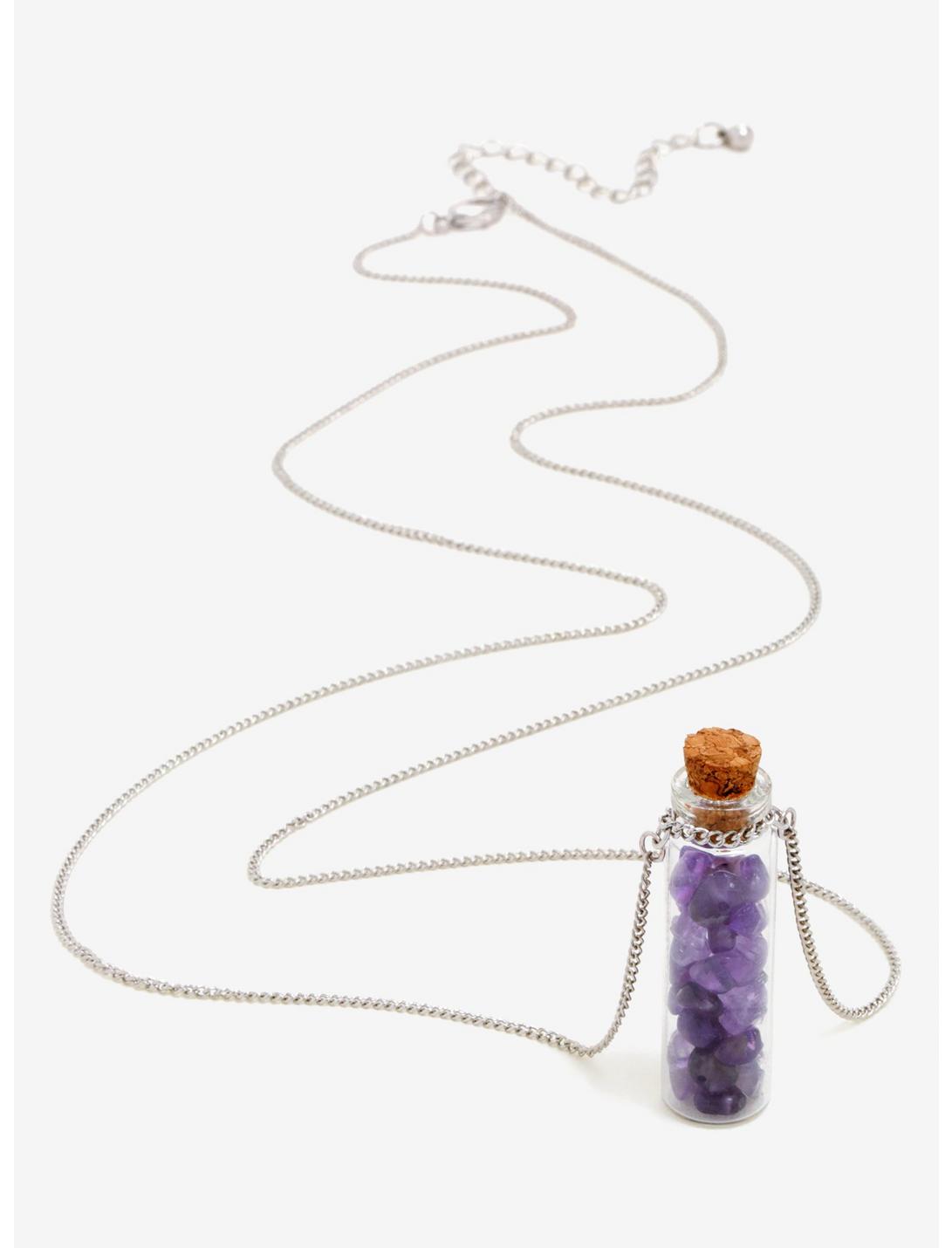 Amethyst Pebble Bottle Necklace - BoxLunch Exclusive, , hi-res