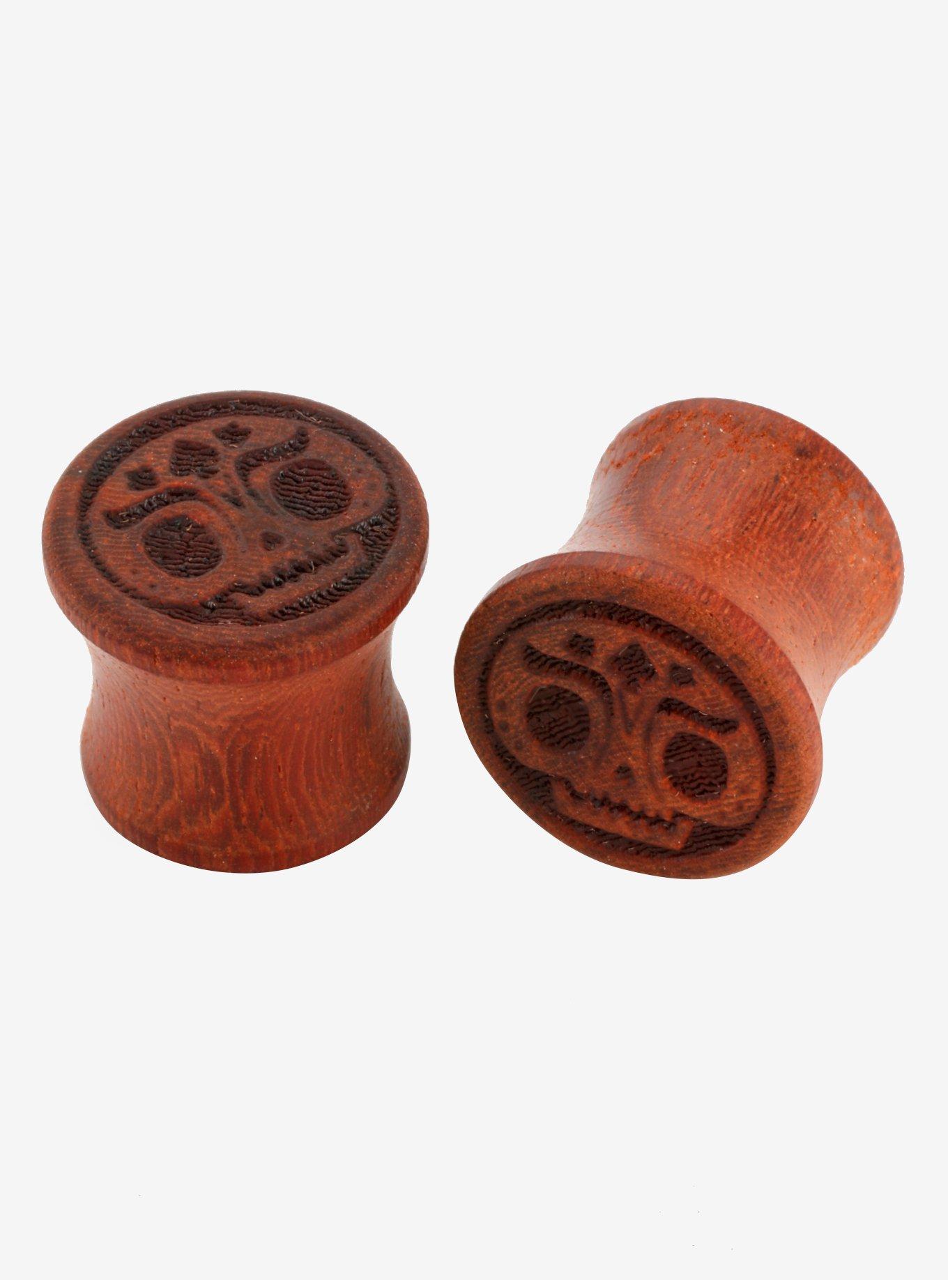 Wood Sugar Skull Saddle Plug 2 Pack, BROWN, hi-res
